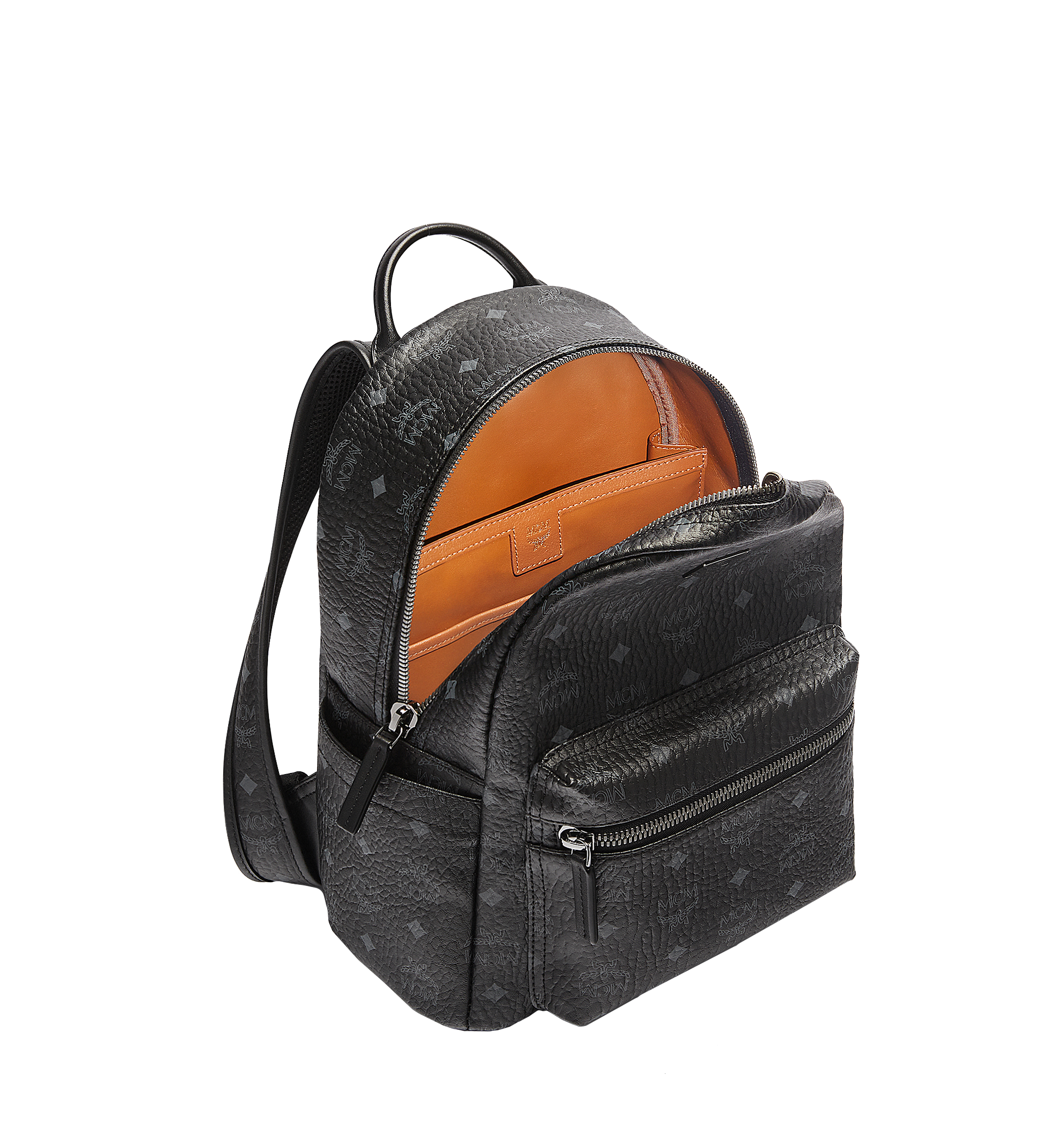 Small Stark Classic Backpack in Visetos Black MCM CH