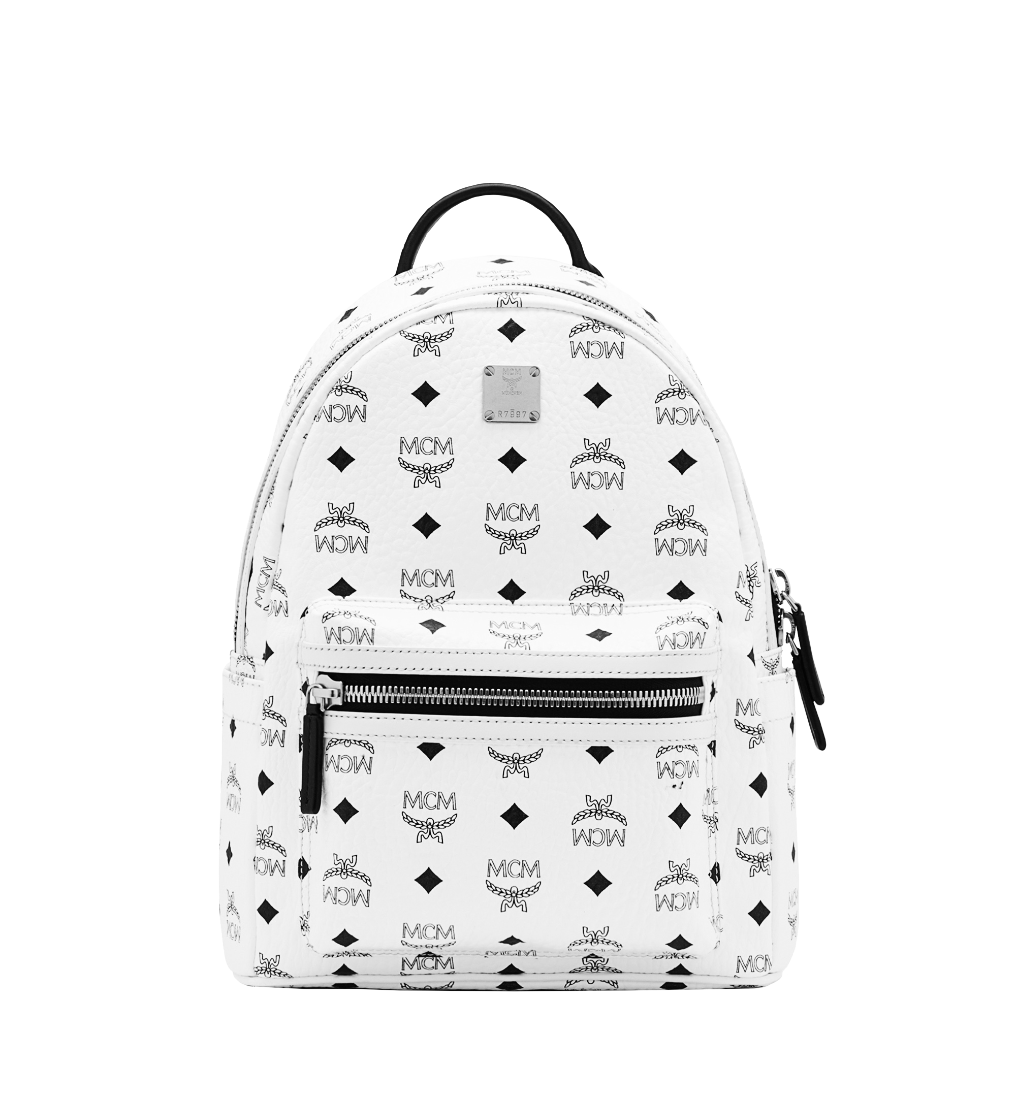 MCM Stark Classic Backpack in Visetos White MMK6SVE26WT001 Alternate View 1