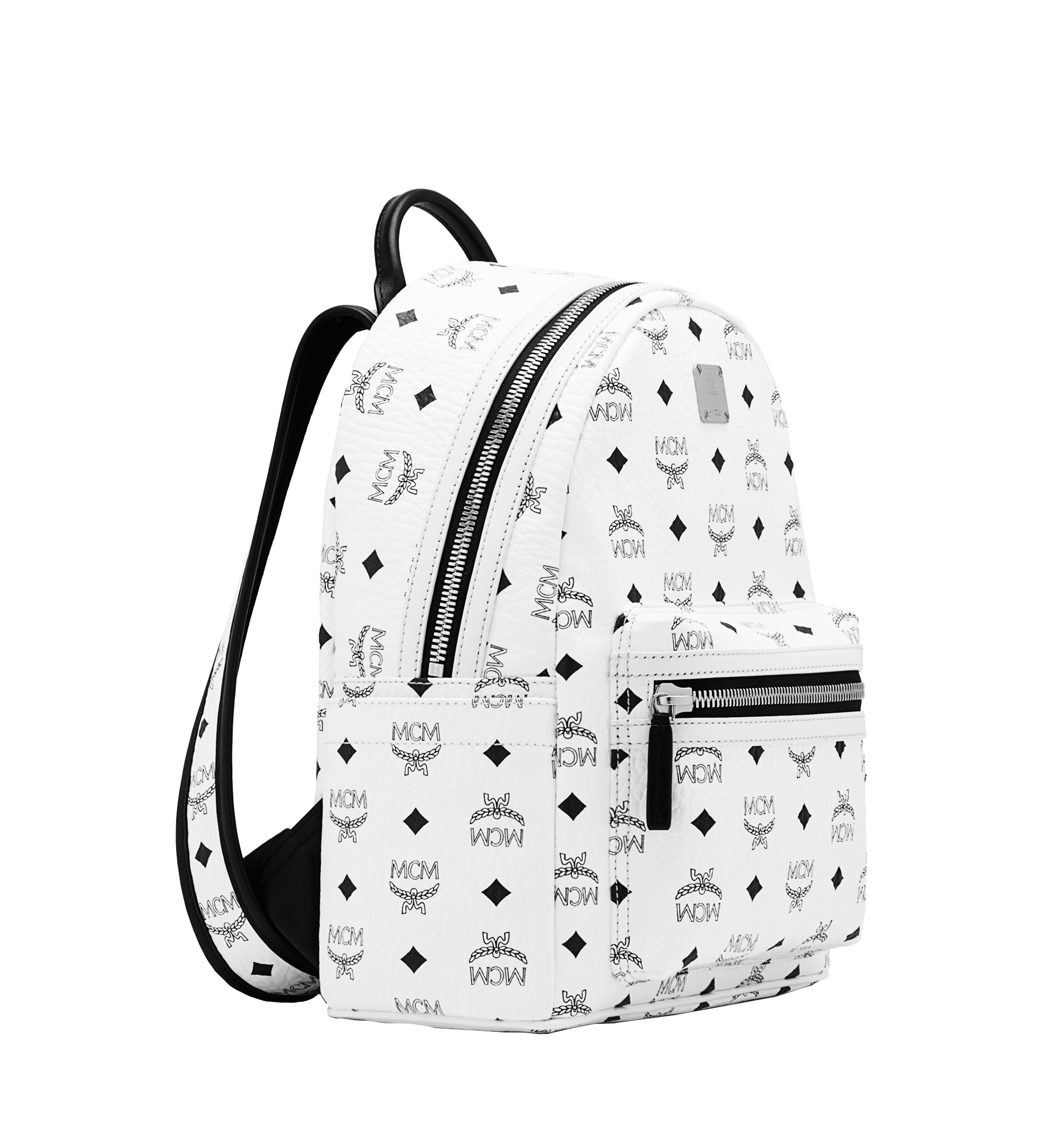 MCM Stark Classic Backpack in Visetos White MMK6SVE26WT001 Alternate View 1