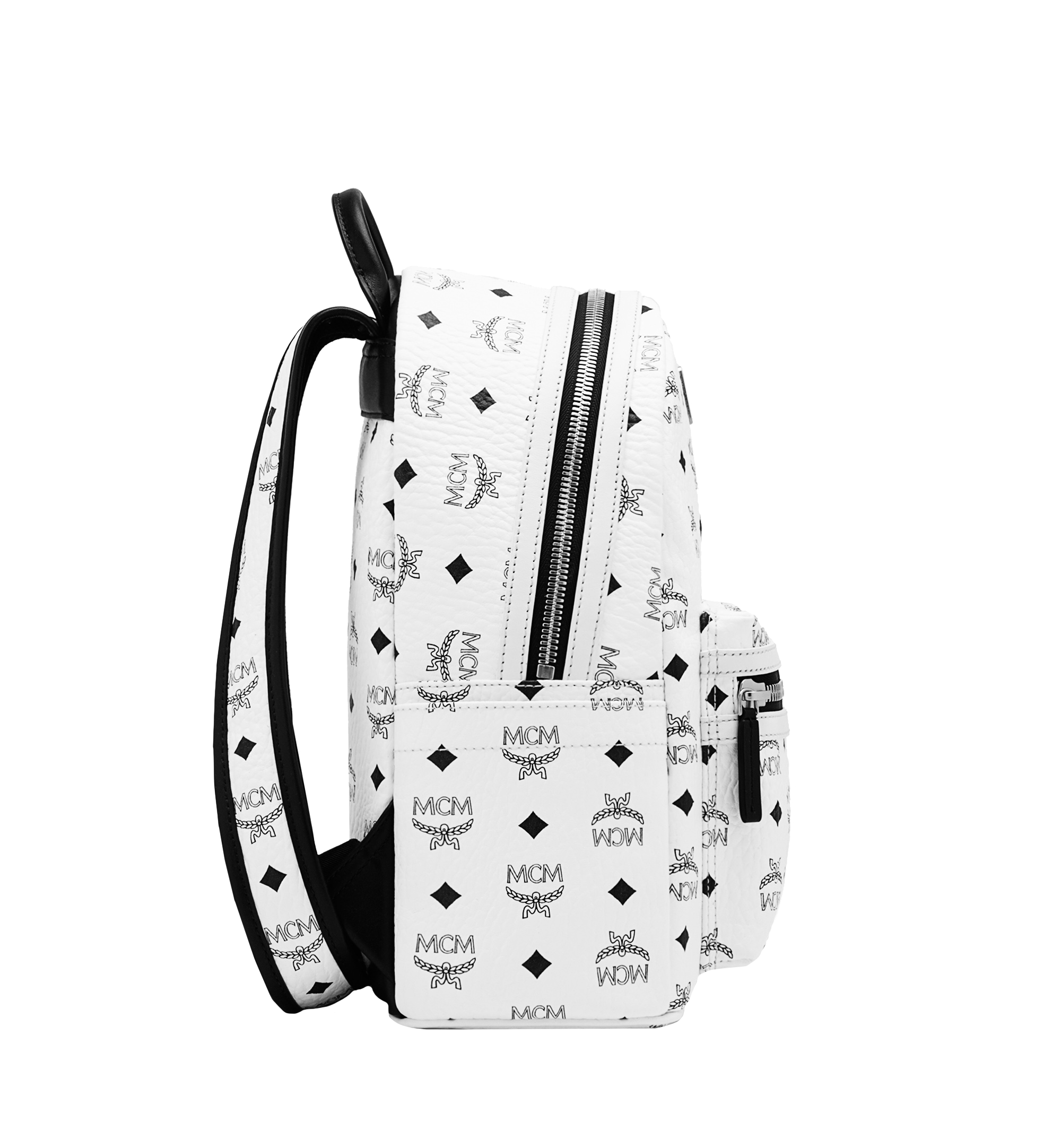 MCM Stark Classic Backpack in Visetos White MMK6SVE26WT001 Alternate View 2
