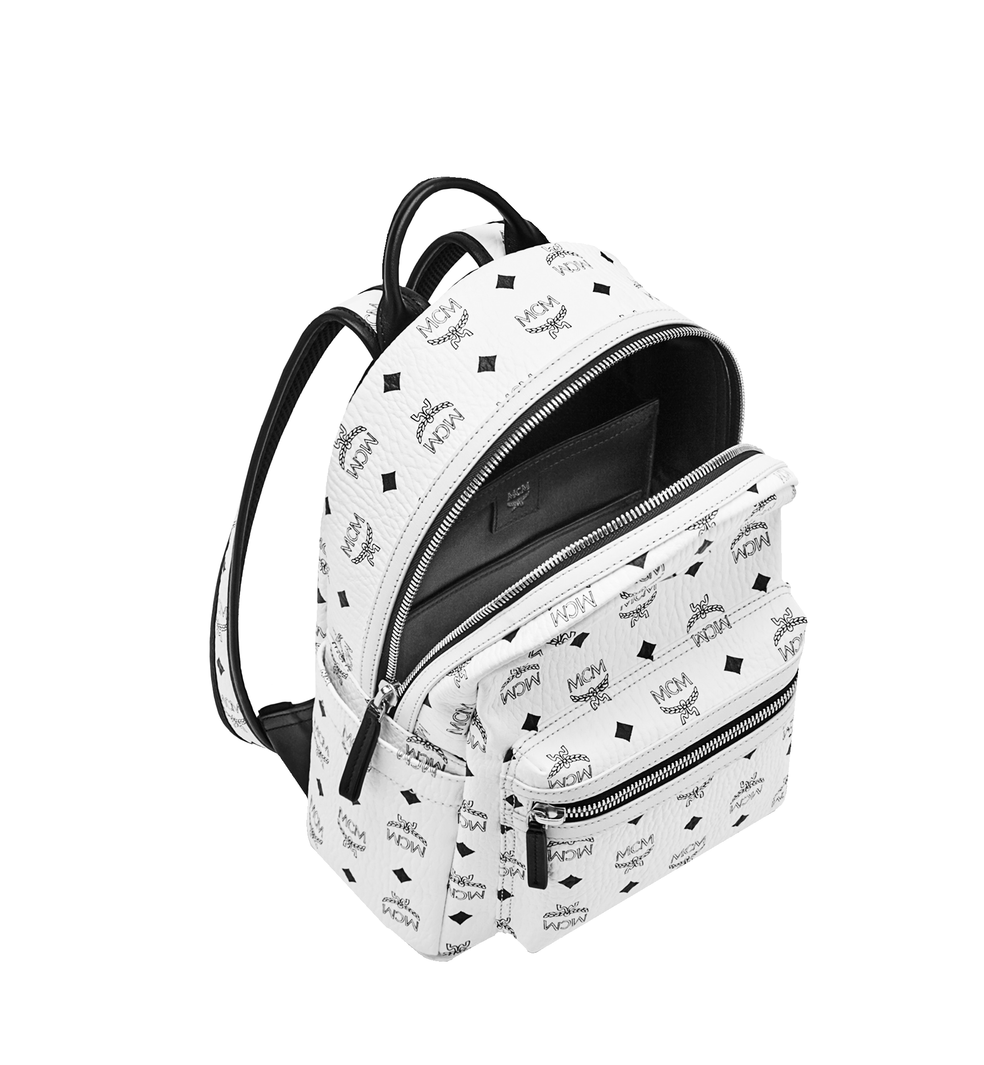 MCM Stark Classic Backpack in Visetos White MMK6SVE26WT001 Alternate View 4
