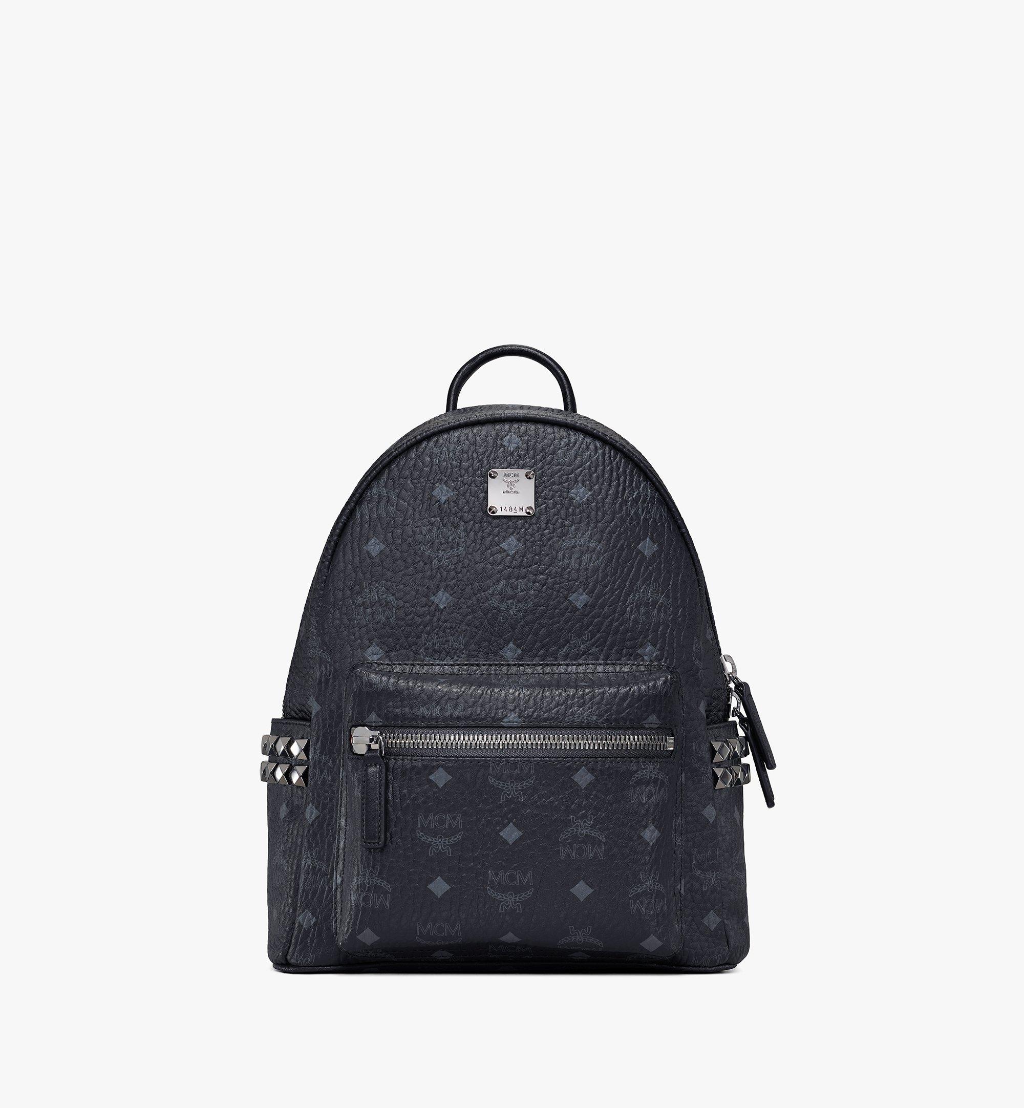 Small Stark Side Studs Backpack in Visetos Black MCM US