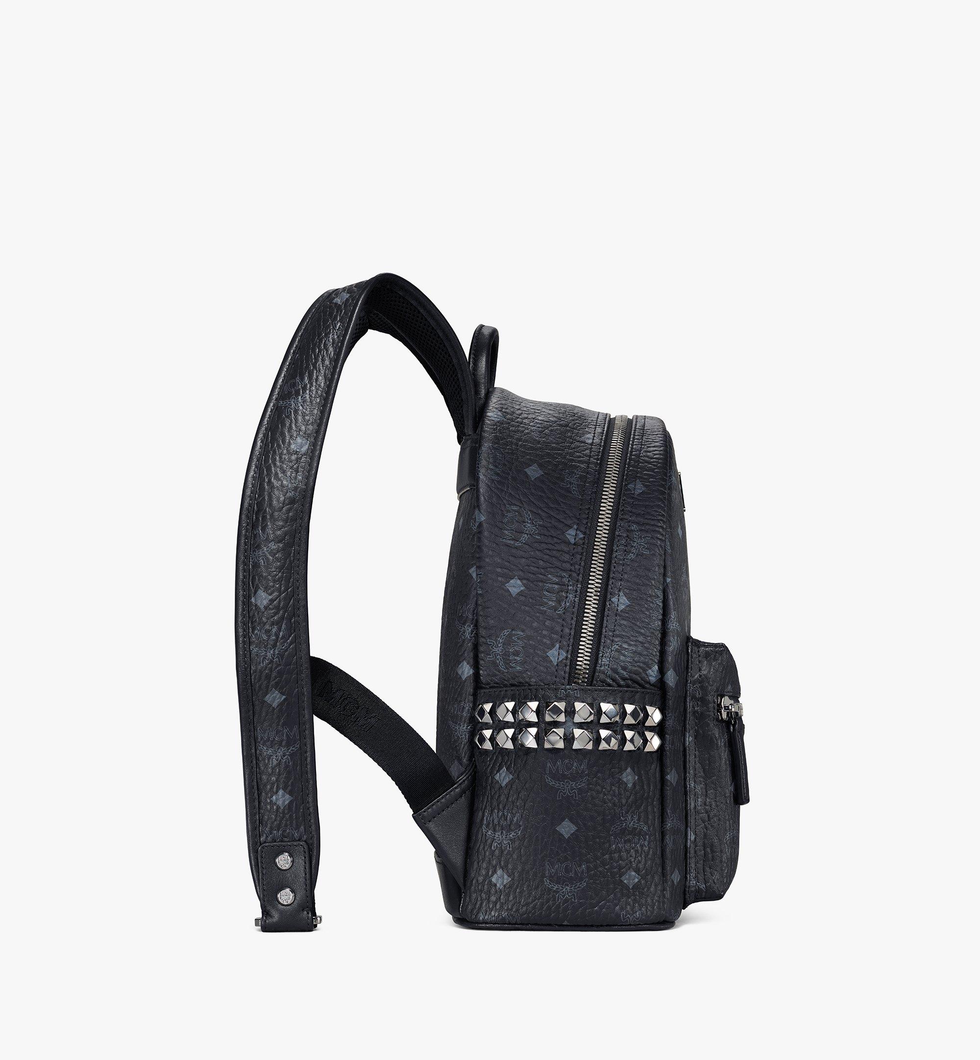 Small Stark Side Studs Backpack in Visetos Black MCM US