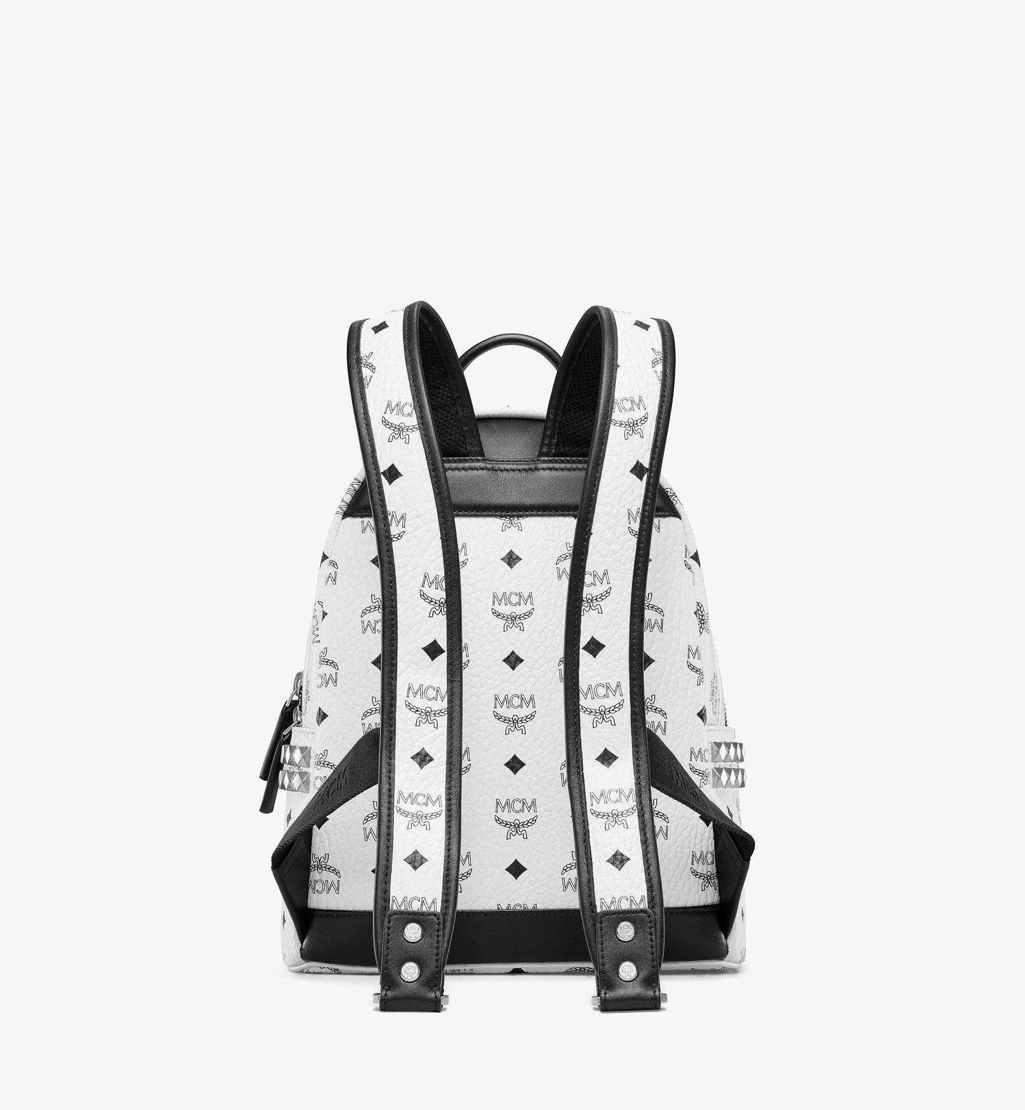 MCM Stark Side Studs Backpack in Visetos White MMK6SVE37WT001 Alternate View 3