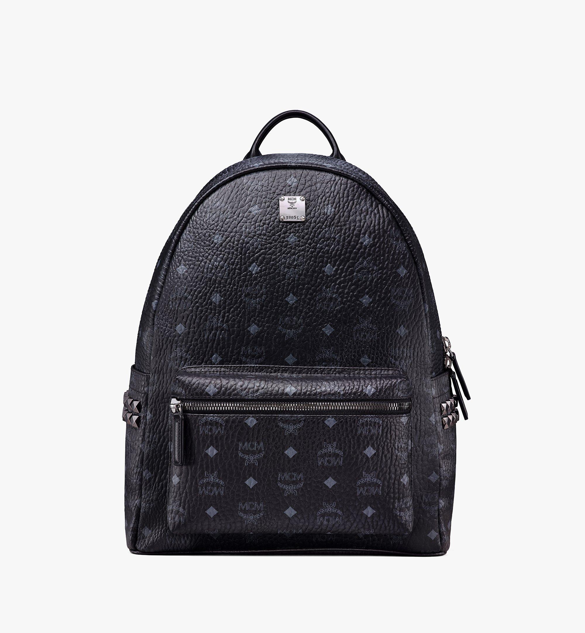 Medium Stark Side Studs Backpack in Visetos Black | MCM ®CA