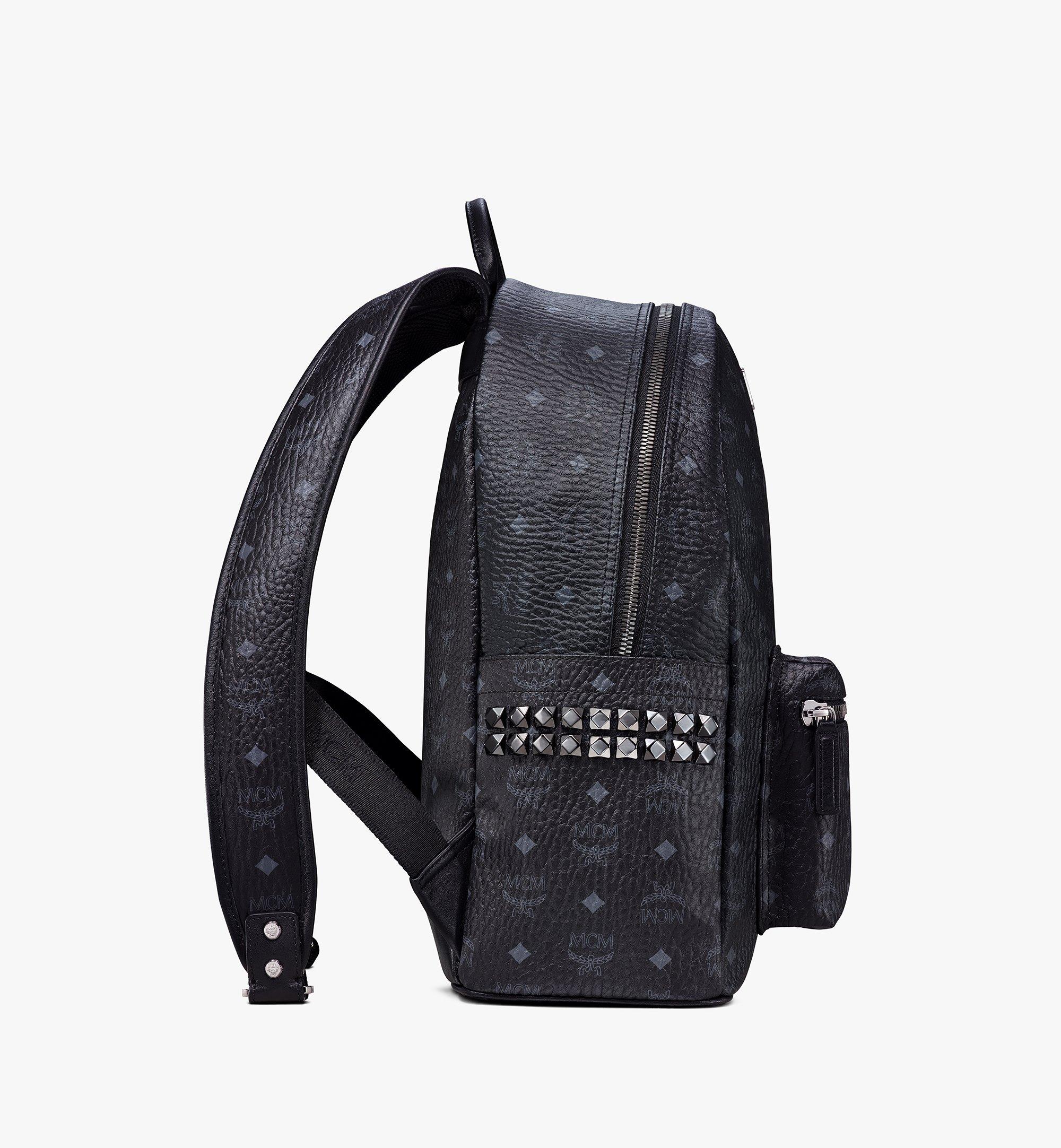 Mcm Stark Backpack Visetos Side Studs Medium Black