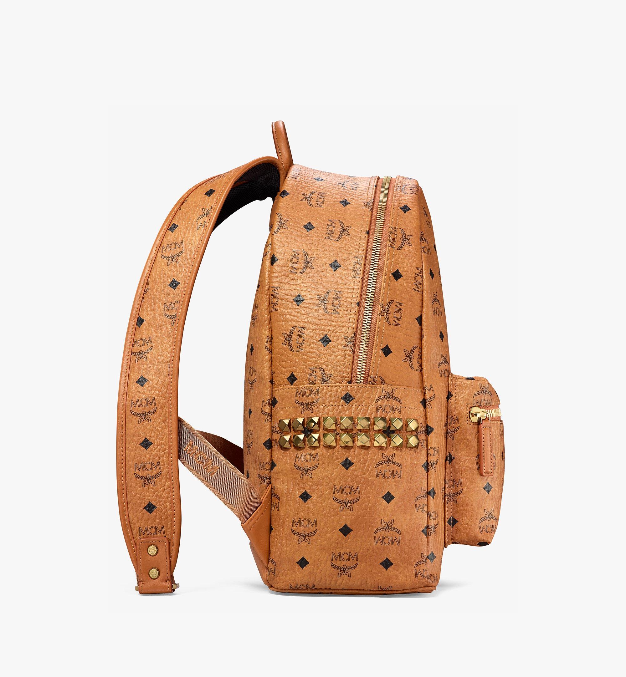 MCM Stark Side Studs Backpack in Visetos Cognac MMK6SVE38CO001 Alternate View 1