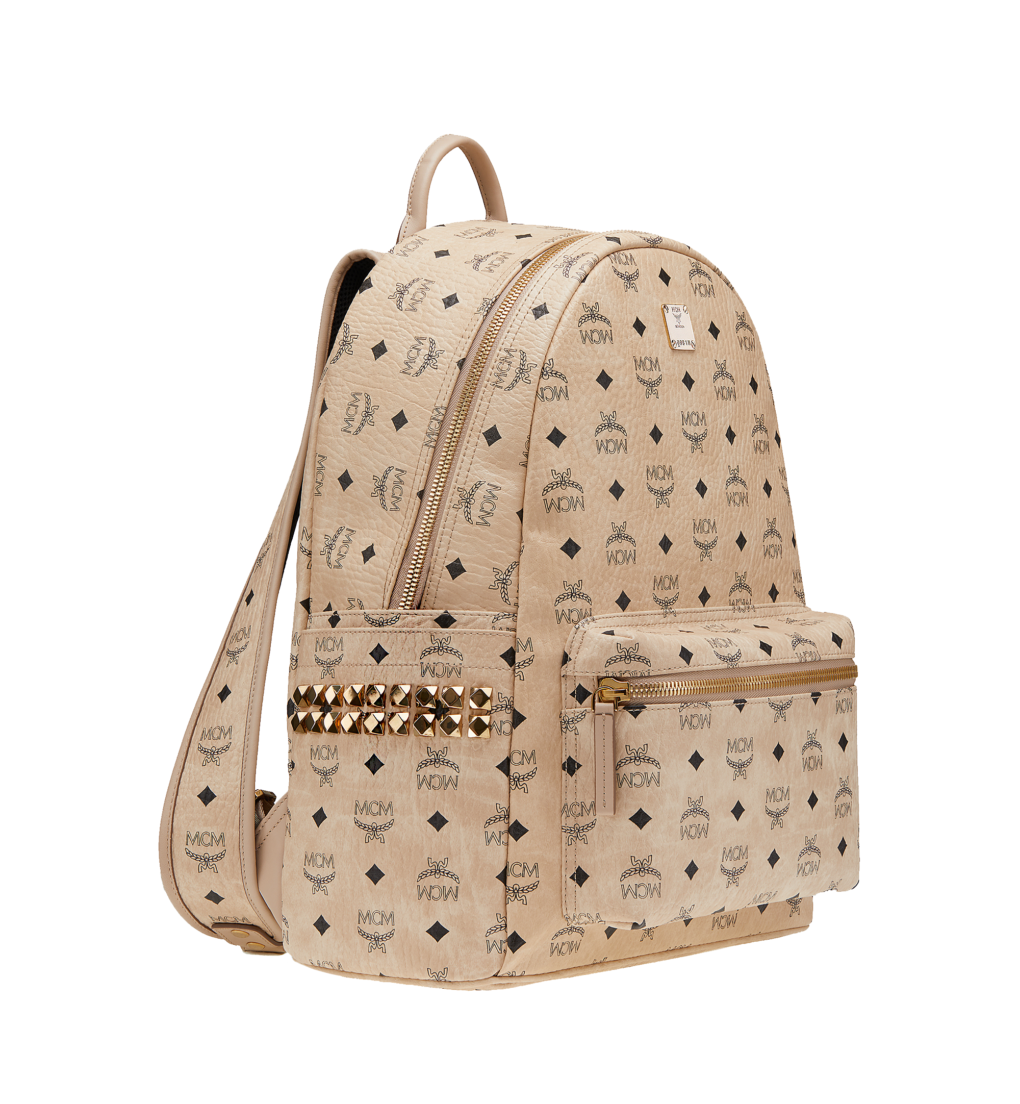 40 cm / 16 in Stark Side Studs Backpack in Visetos Beige | MCM® DE