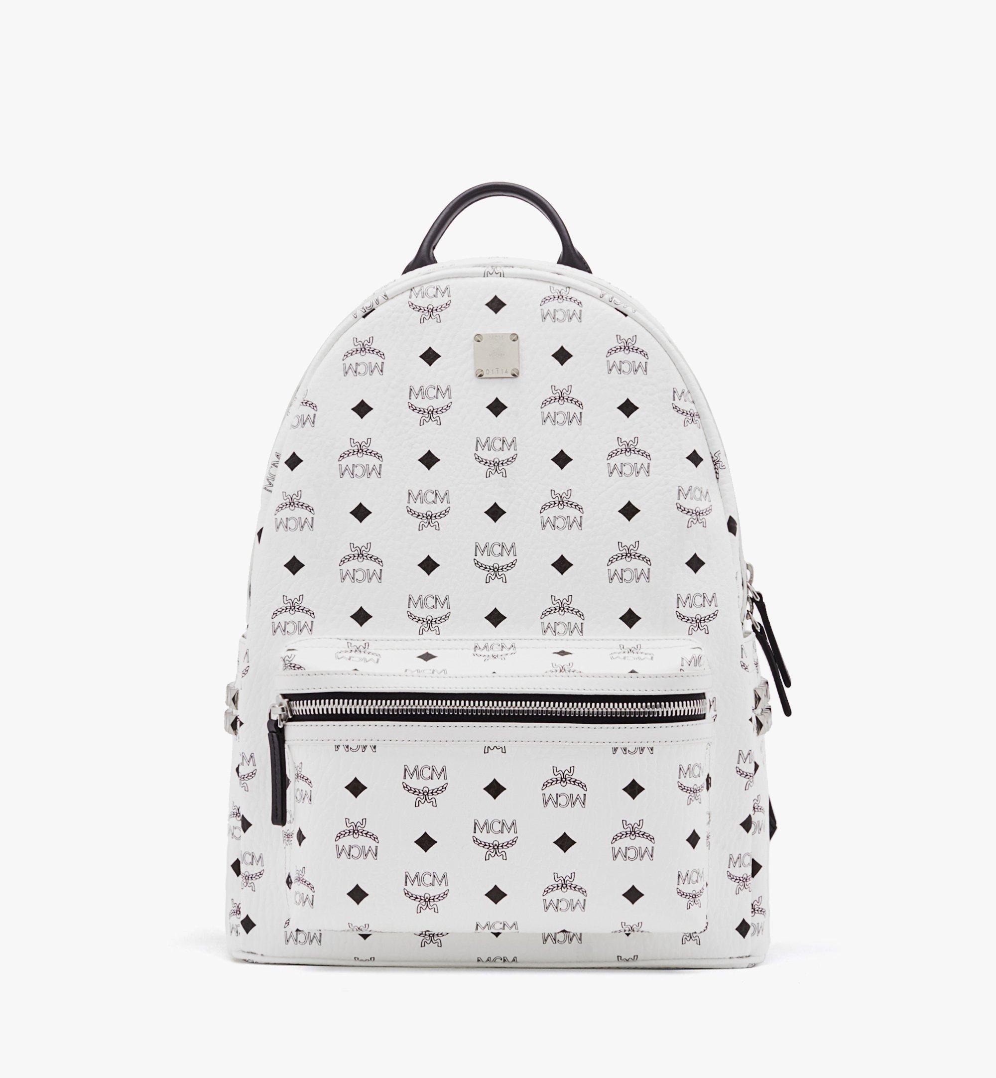 mcm backpack black and white