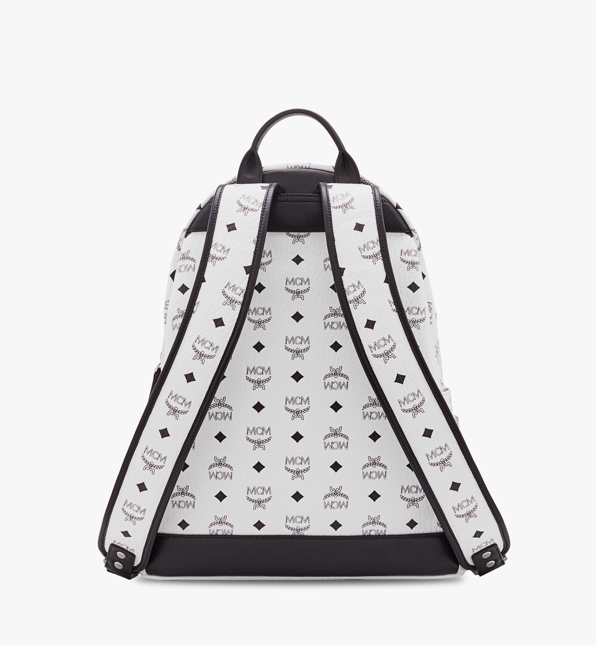 Medium Stark Side Studs Backpack in Visetos White MCM US