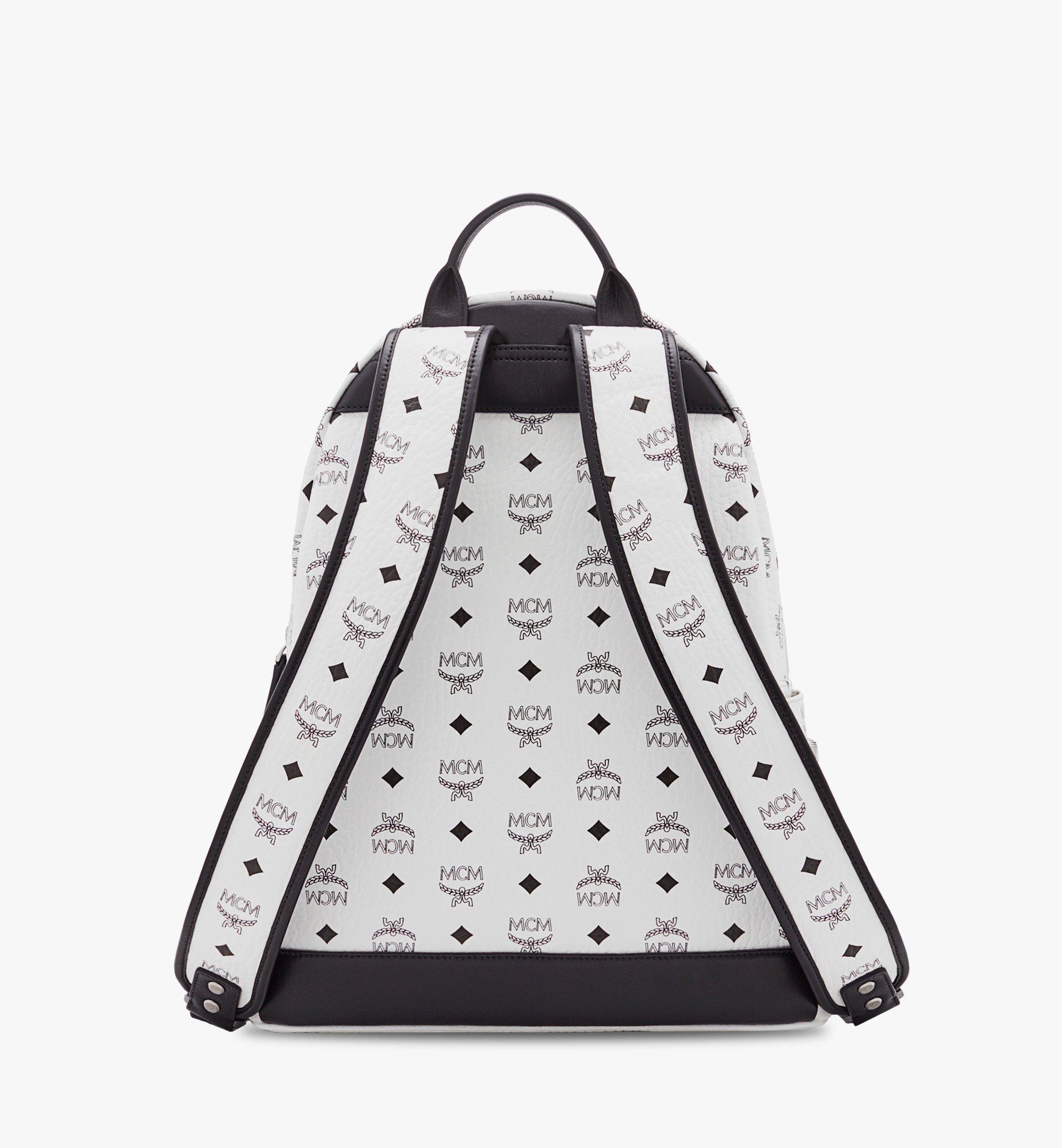 MCM Stark Side Studs Backpack in Visetos White MMK6SVE38WT001 Alternate View 3