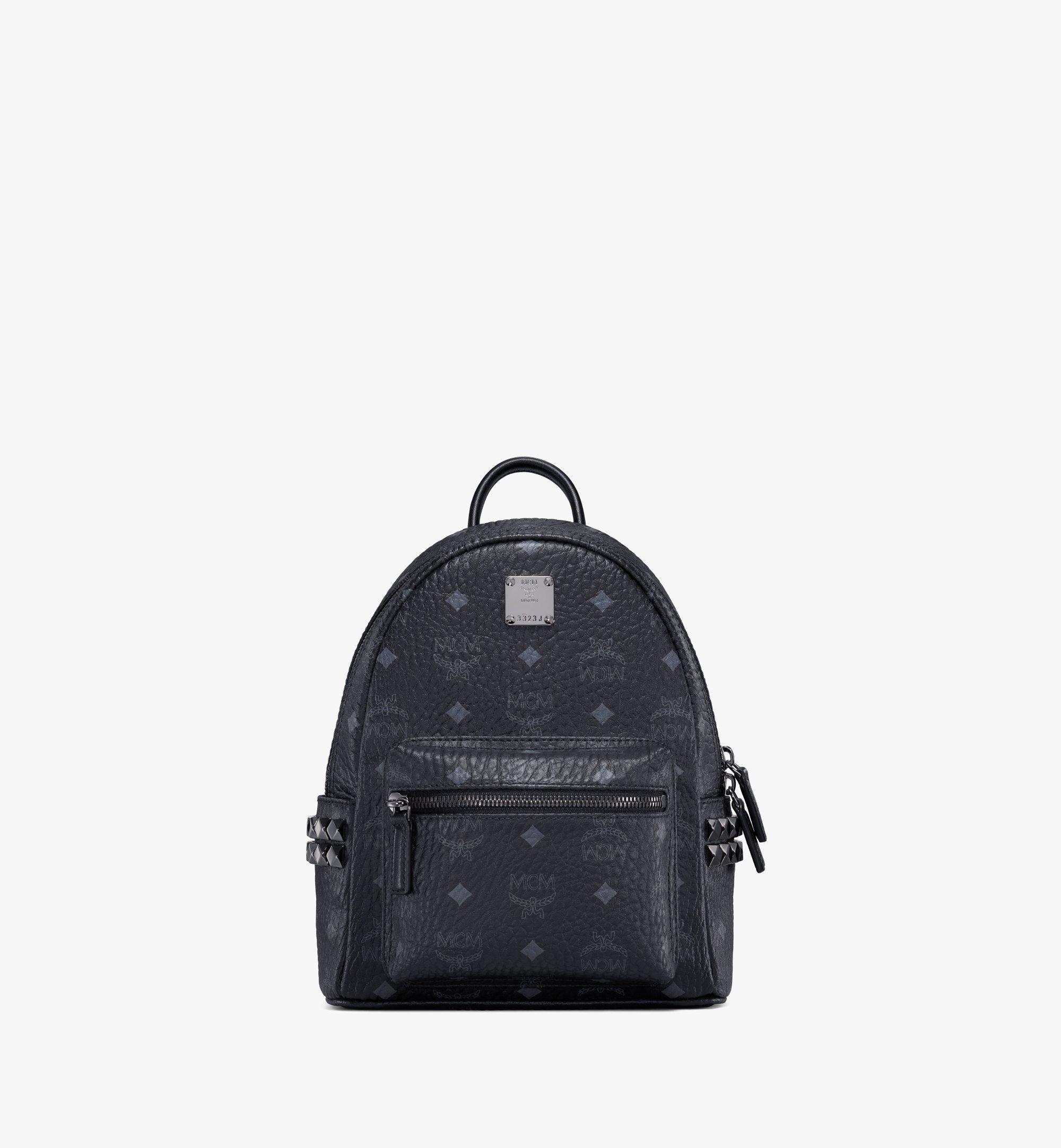 MCM Black Visetos Coated Canvas and Leather Small Studs Stark Backpack at  1stDibs