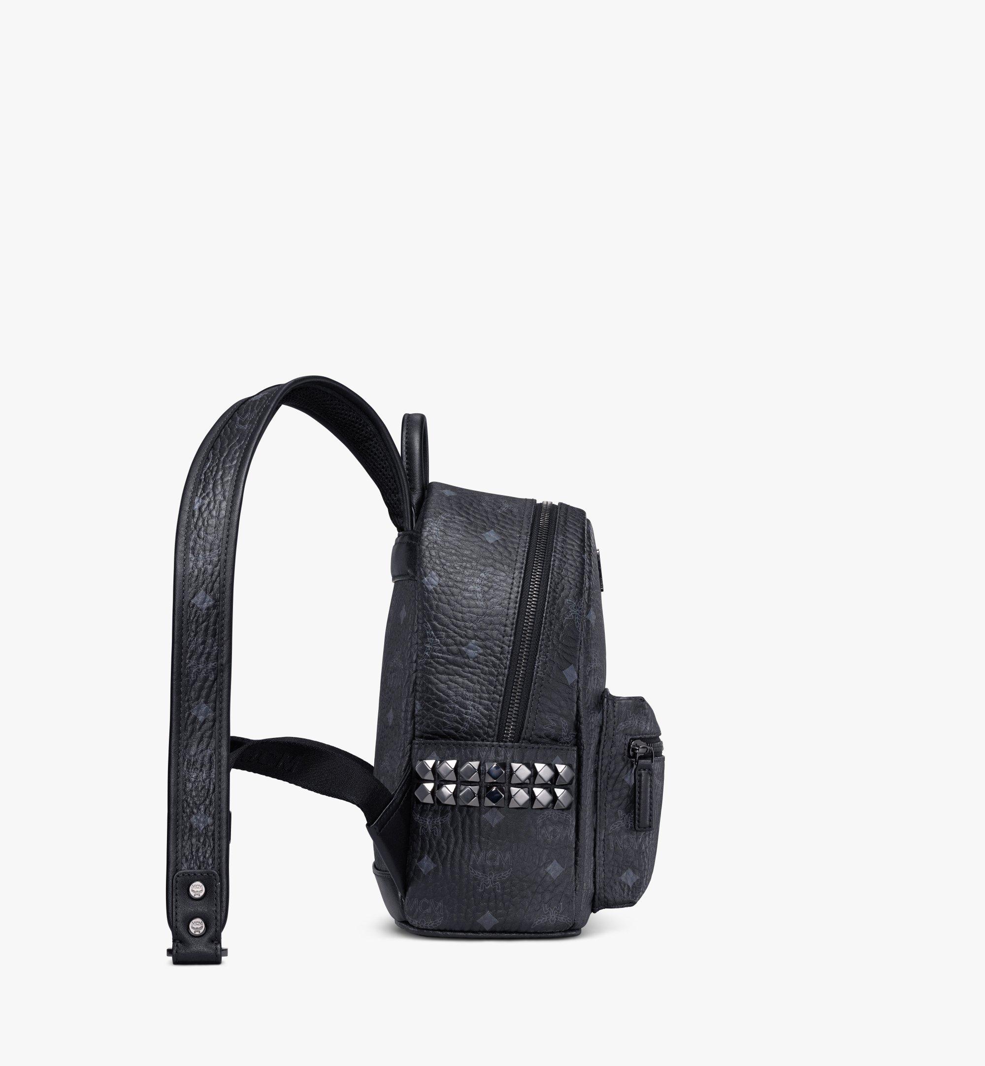 MCM Black Leather Studded Camera Shoulder Bag