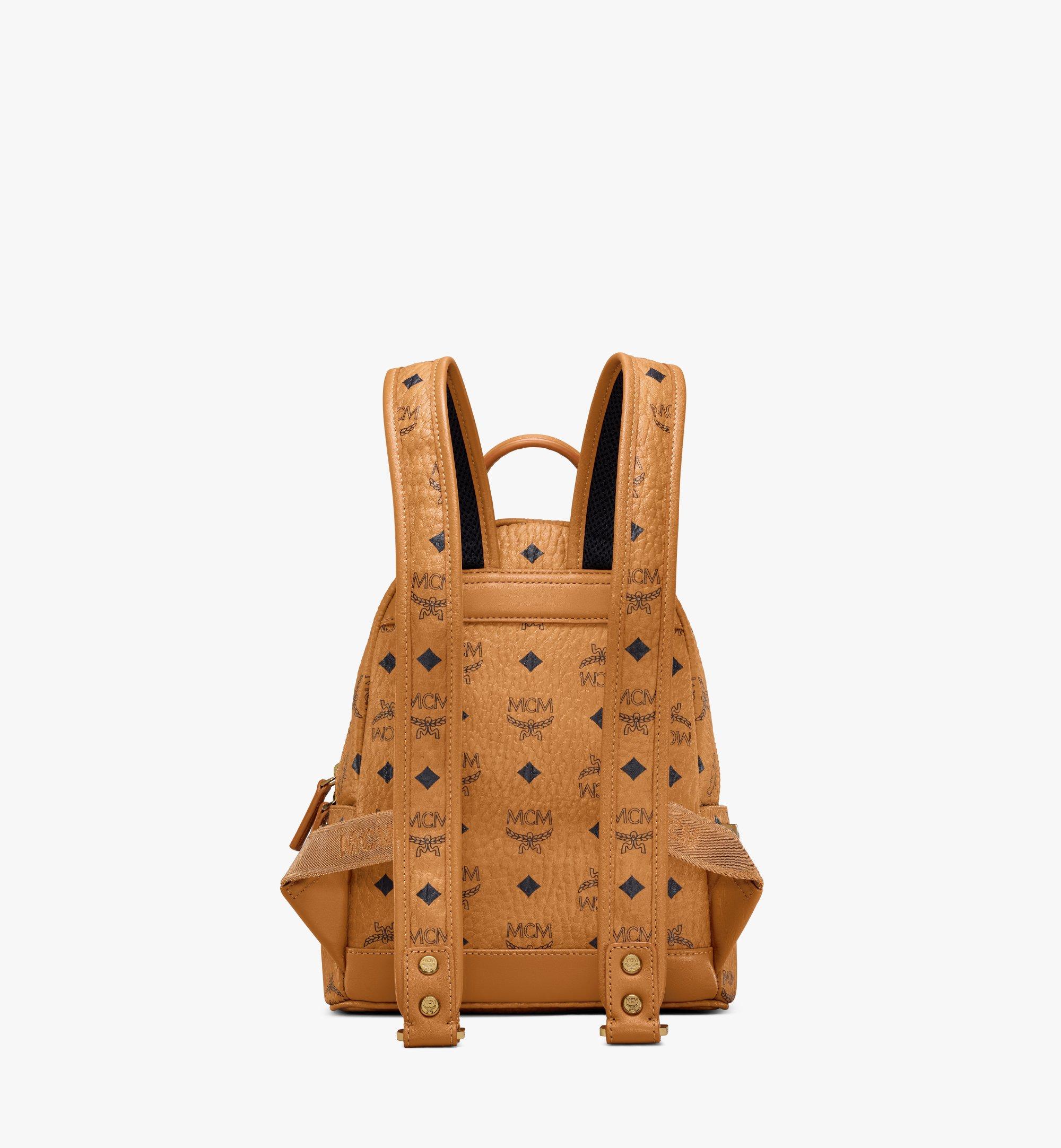 Mini Stark Side Studs Backpack in Visetos Cognac