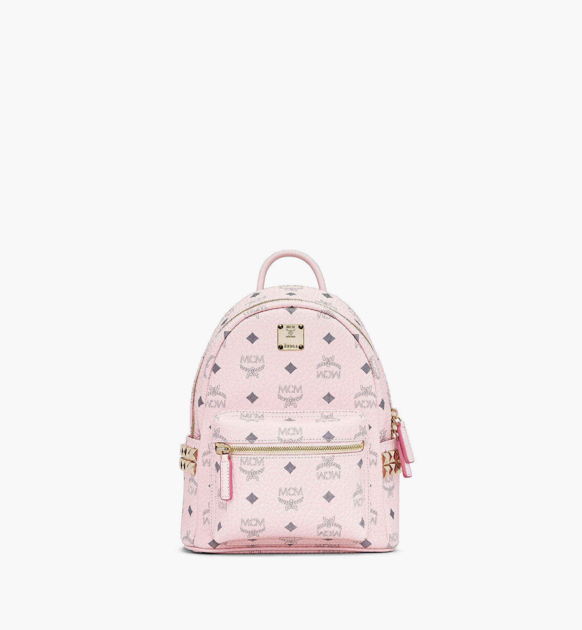 MCM Stark Side Studs Backpack in Visetos Pink MMK6SVE41QH001 Alternate View 1