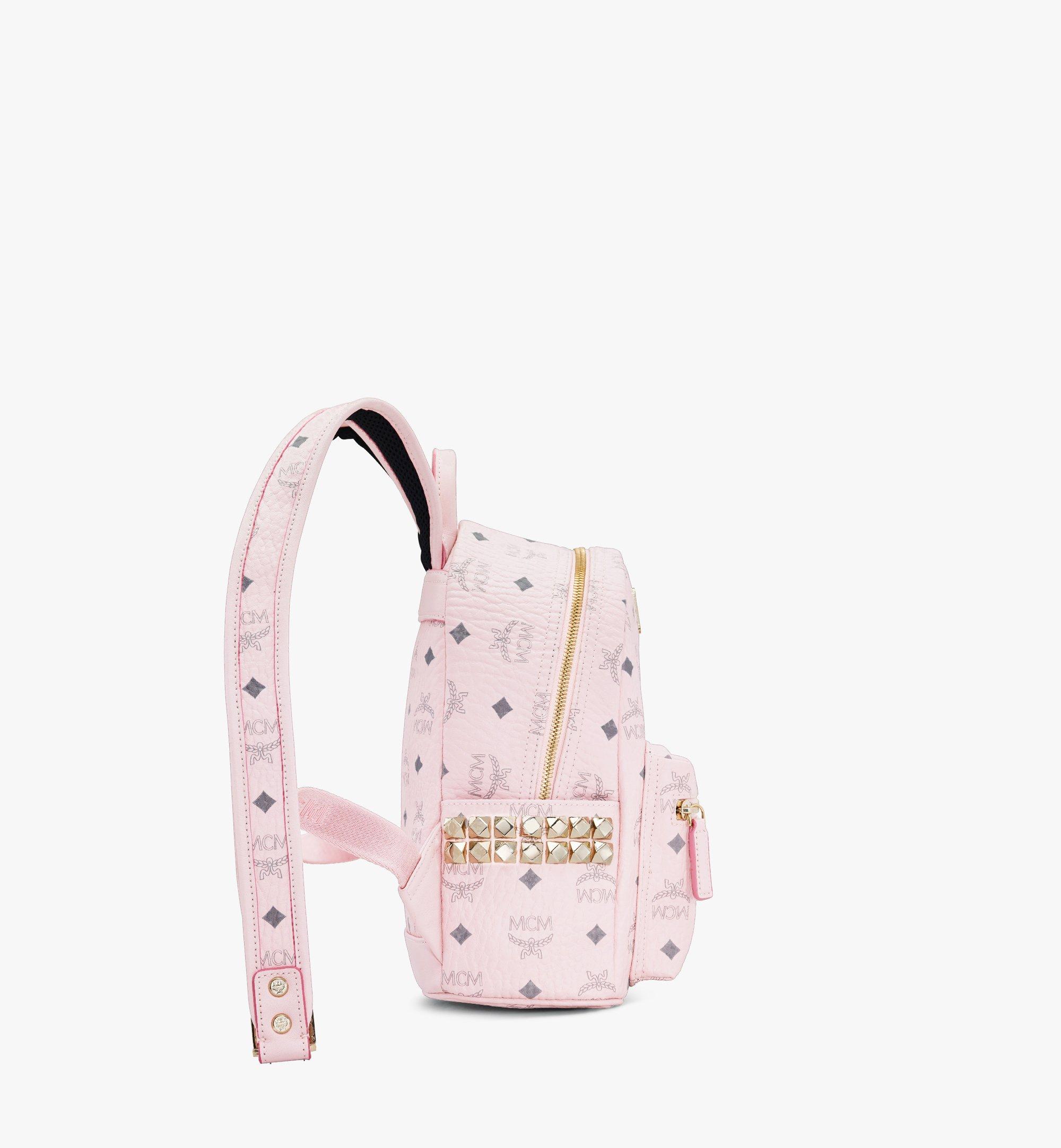 MCM Stark Side Studs Backpack in Visetos Pink MMK6SVE41QH001 Alternate View 1