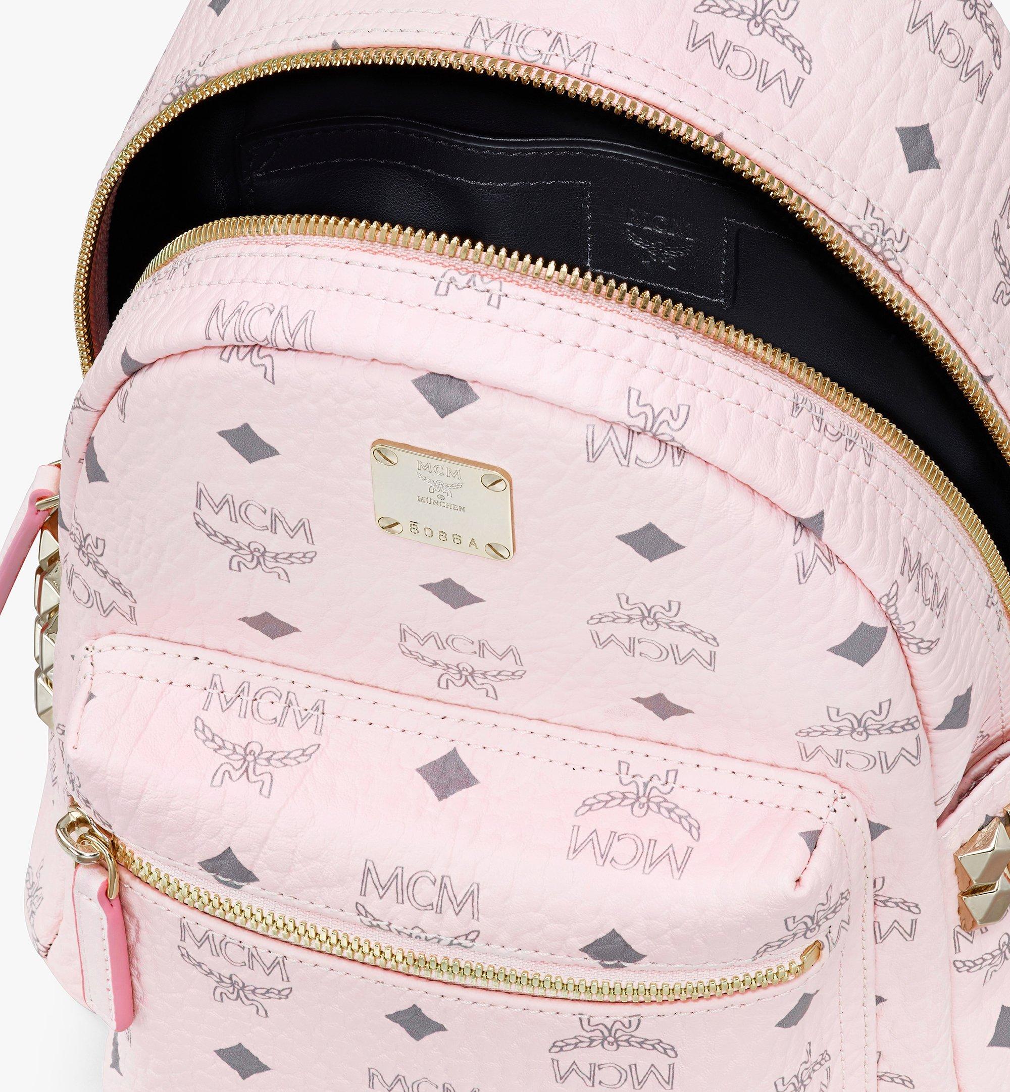 MCM Stark Side Studs Backpack in Visetos Pink MMK6SVE41QH001 Alternate View 3