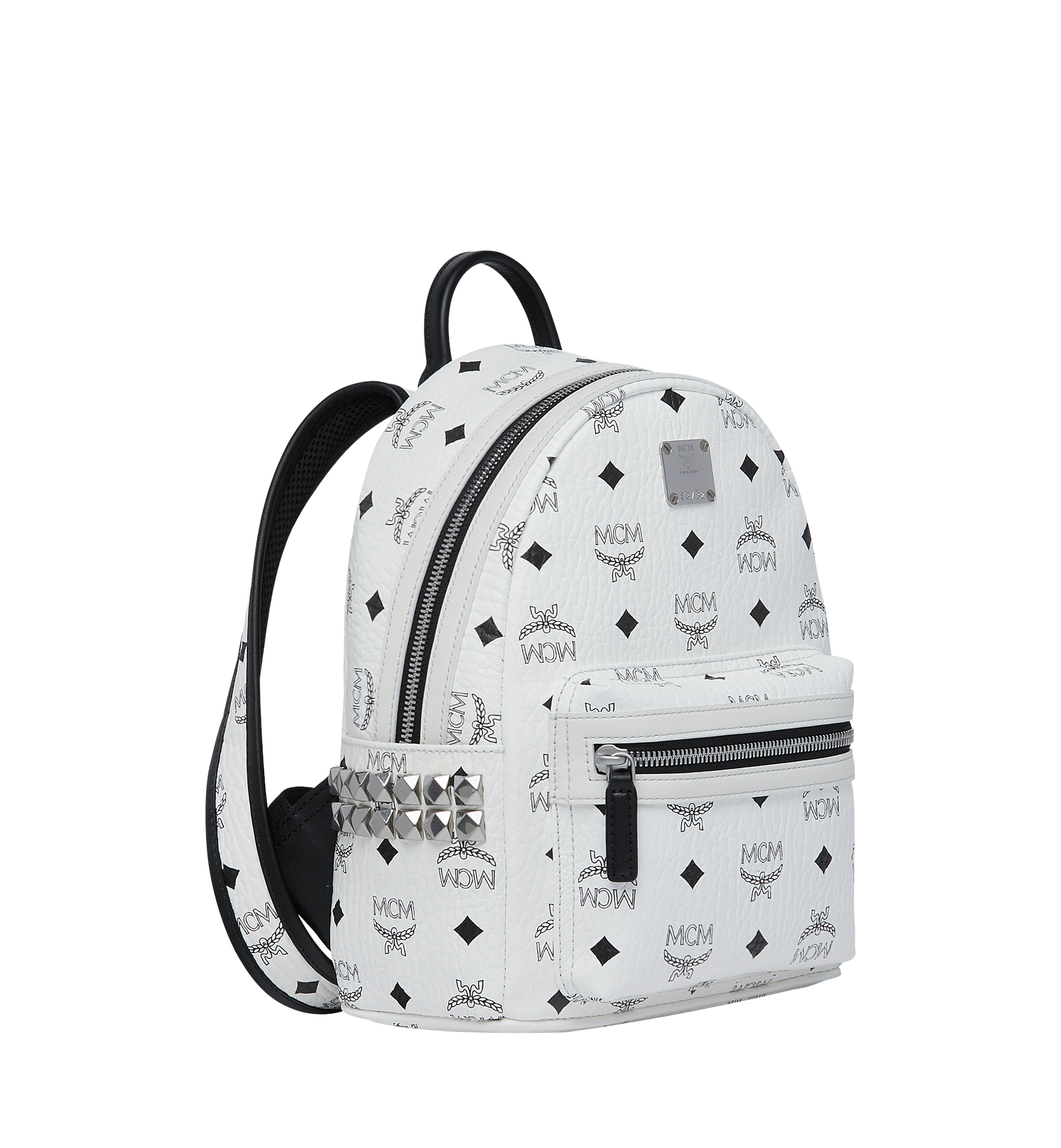 Mini Stark Side Studs Backpack in Visetos White | MCM ®US