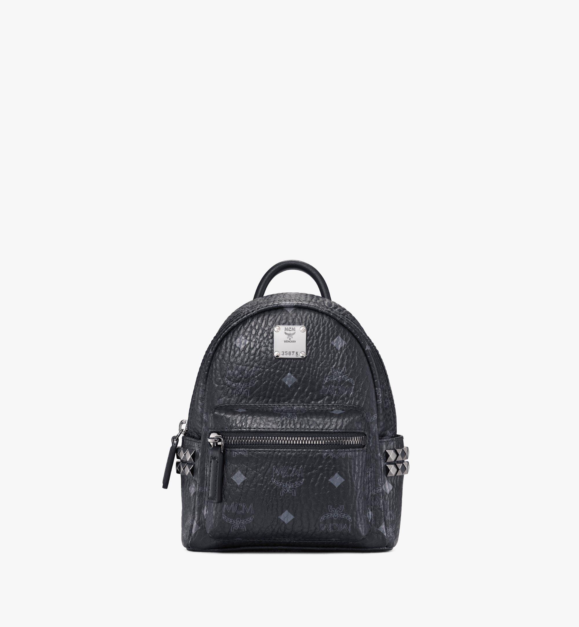 MCM Stark Visetos Backpack Bag Black For Women