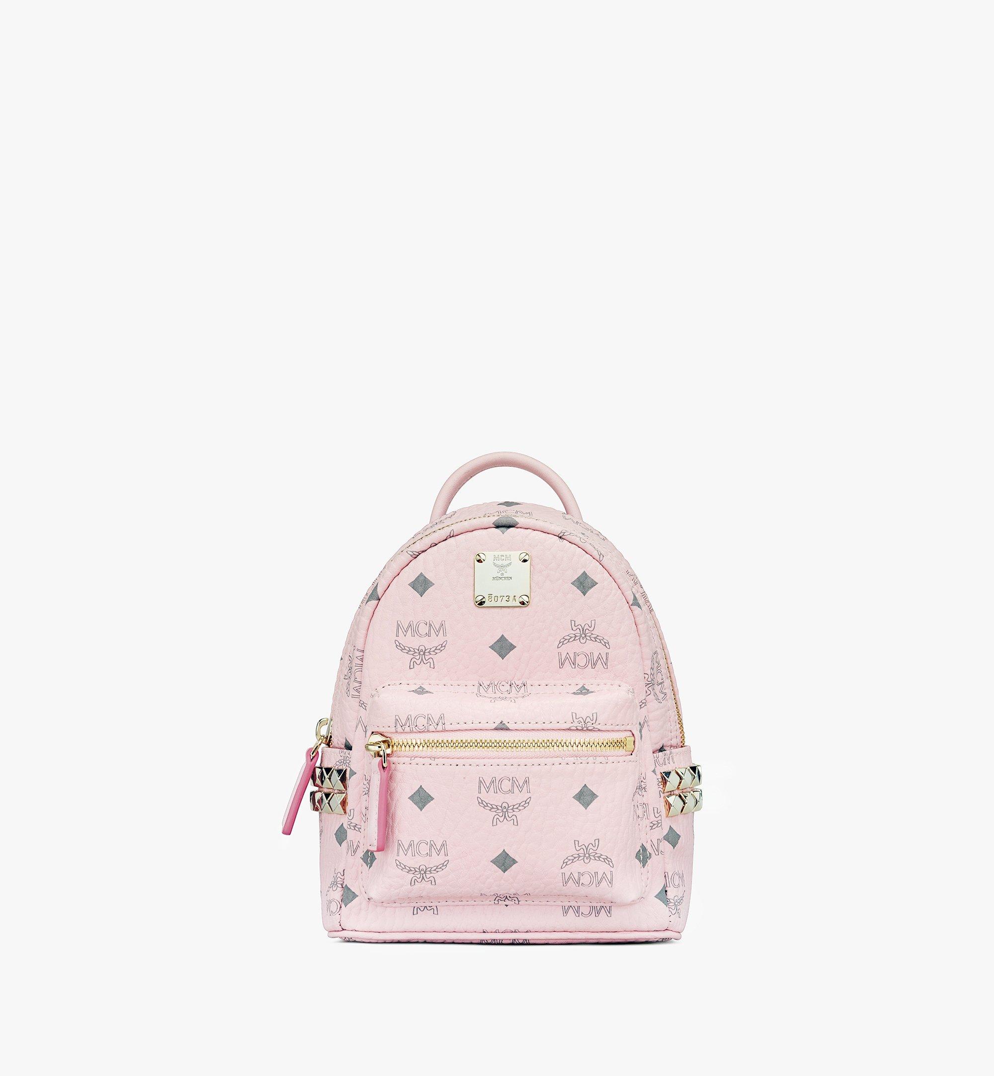 Mcm Stark Bebe Boo Rucksack In Visetos In Powder Pink