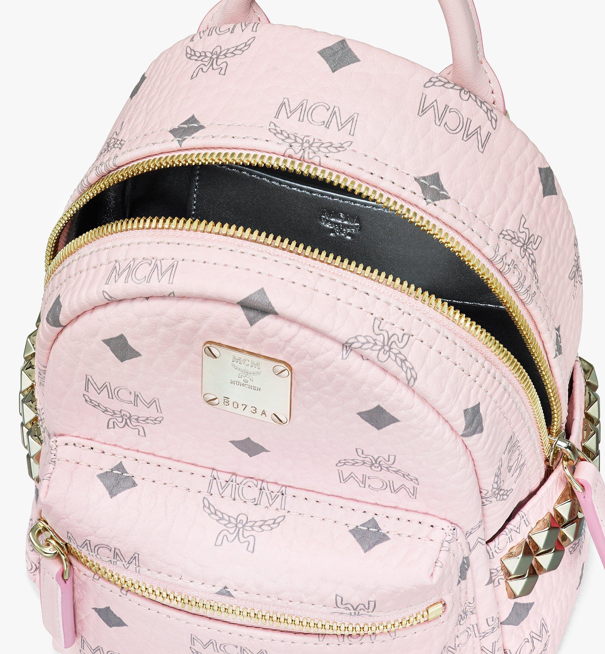 MCM Visetos Red Powder Pink Colorblock Monogram Mini Backpack Crossbod –  Design Her Boutique