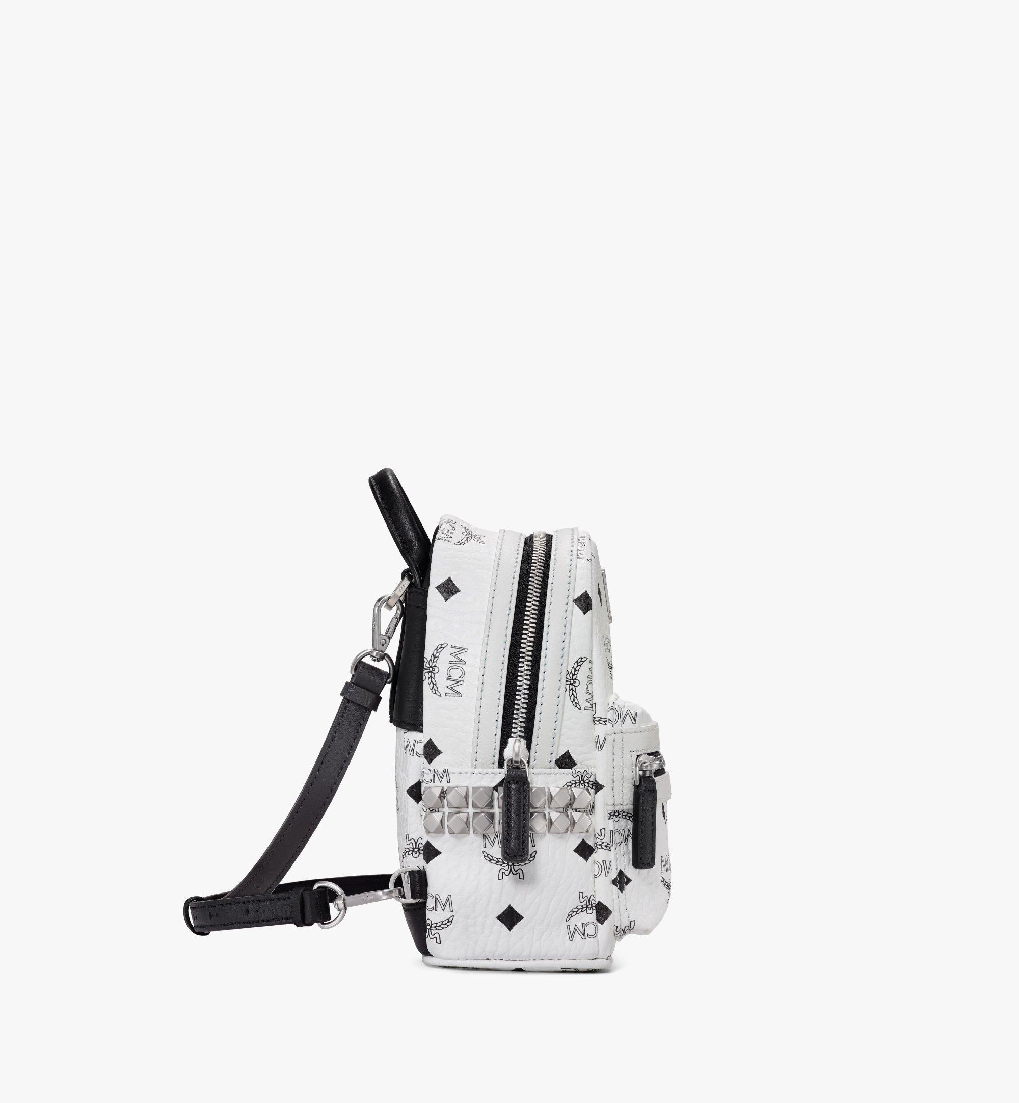 X-Mini Stark Bebe Boo Side Studs Backpack in Visetos White | MCM ®LU