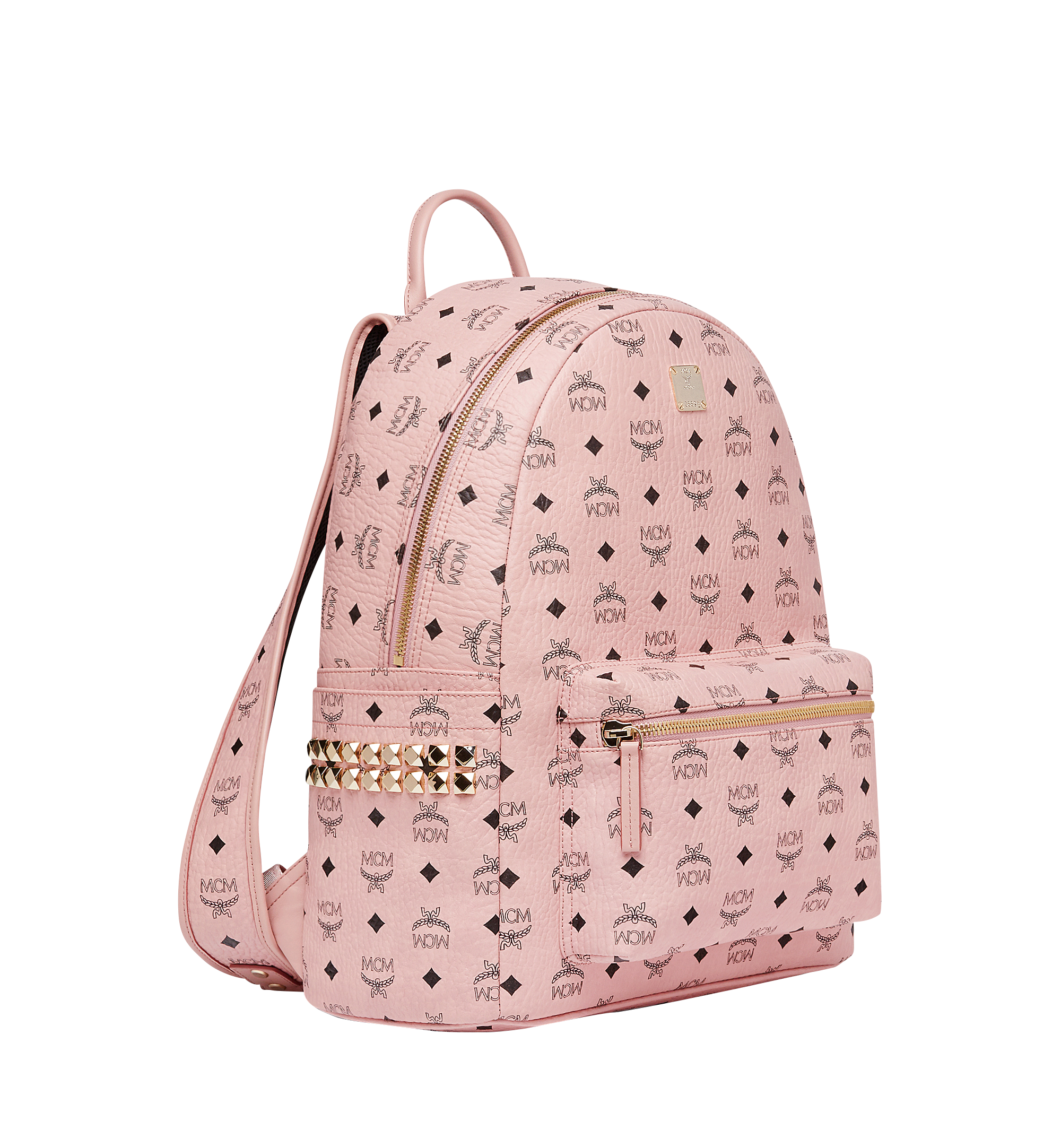 MCM Stark Side Studs Backpack in Visetos Pink MMK7AVE38PZ001 Alternate View 1