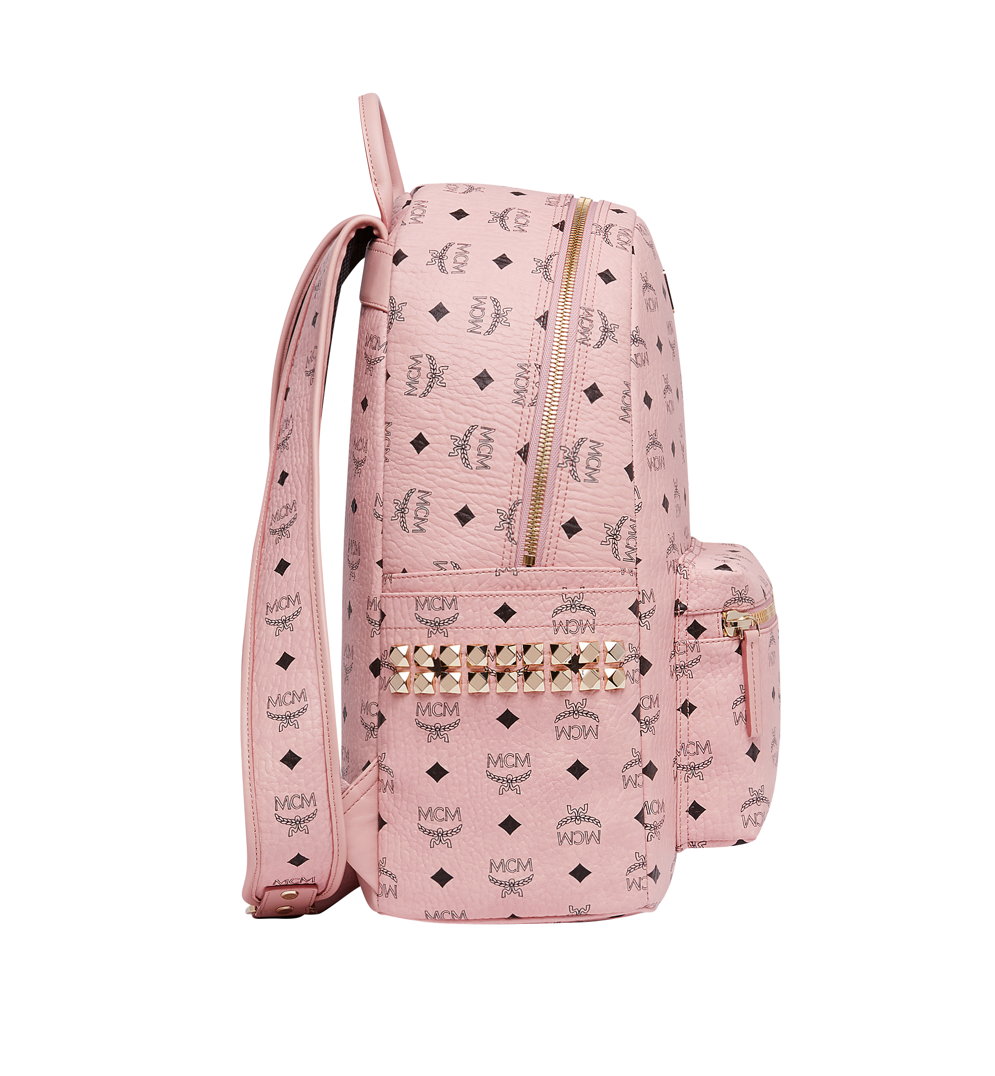 MCM Stark Side Studs Backpack in Visetos Pink MMK7AVE38PZ001 Alternate View 2