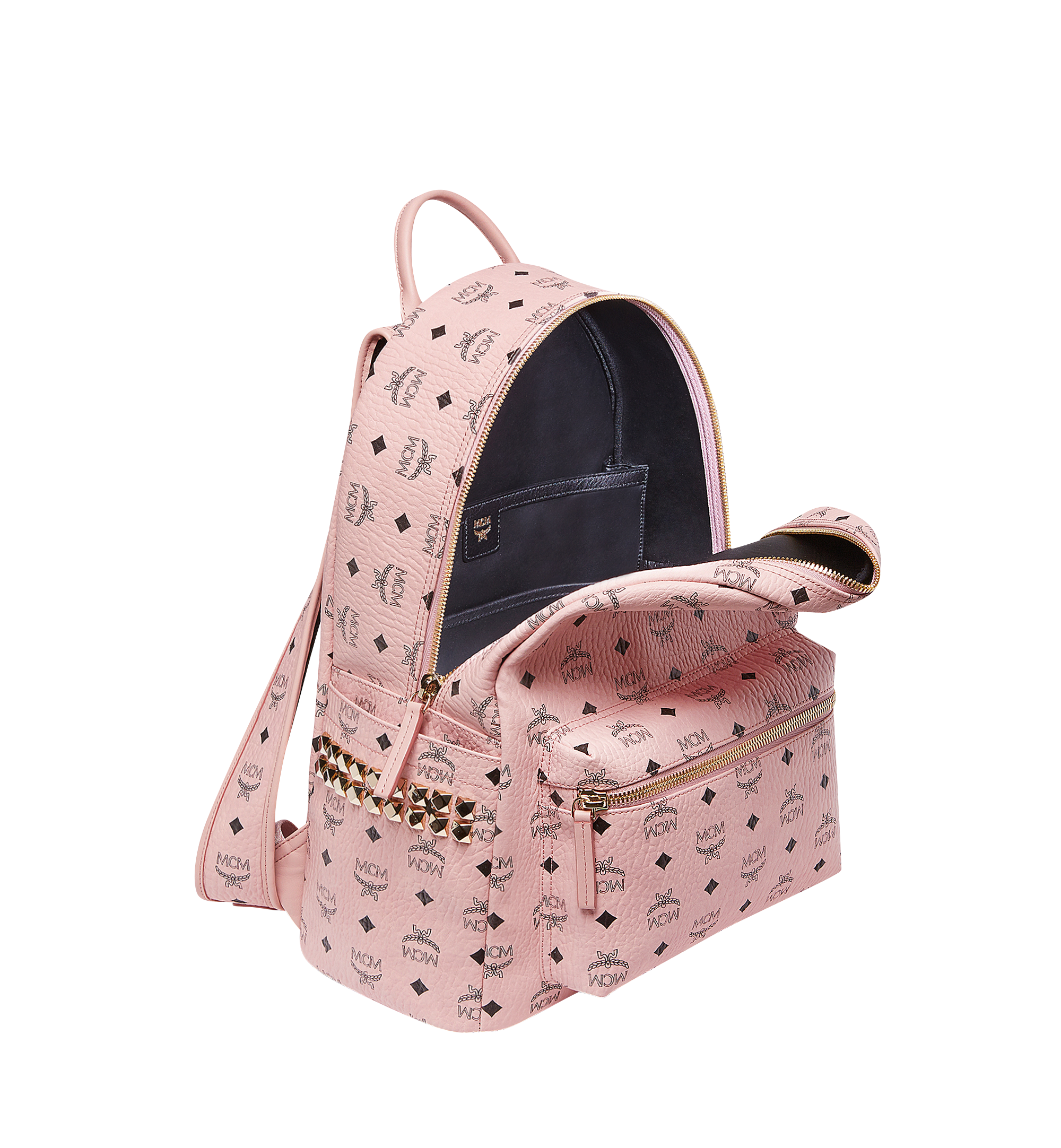 MCM Stark Side Studs Backpack in Visetos Pink MMK7AVE38PZ001 Alternate View 4