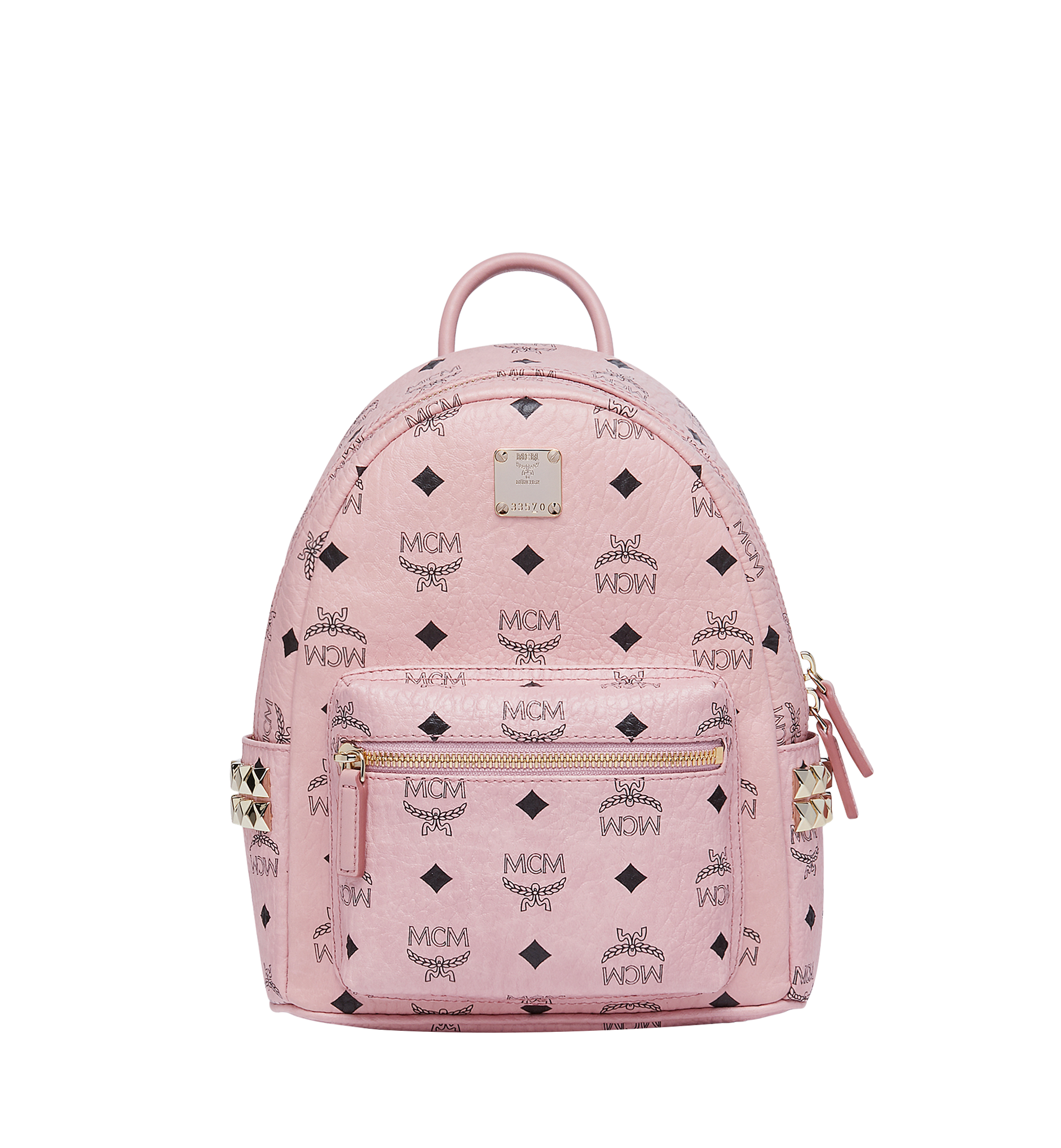 pink mcm mini backpack