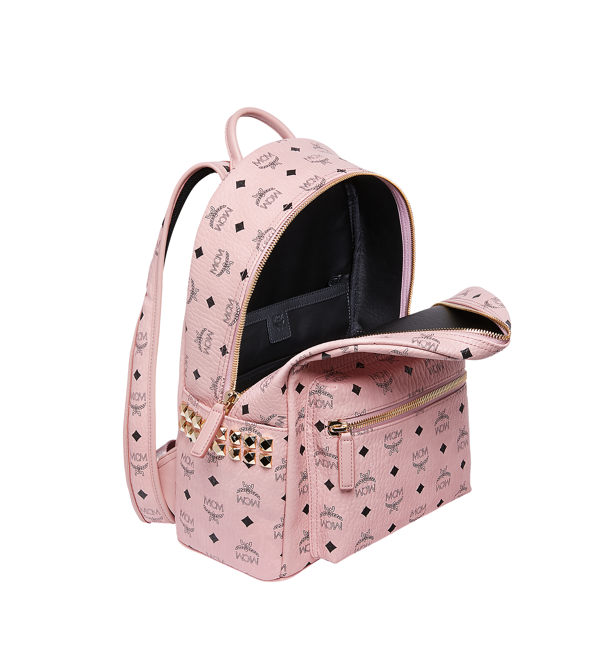 MCM Stark Side Studs Backpack Small Powder Pink in Coated Canvas with  Gold-tone - US
