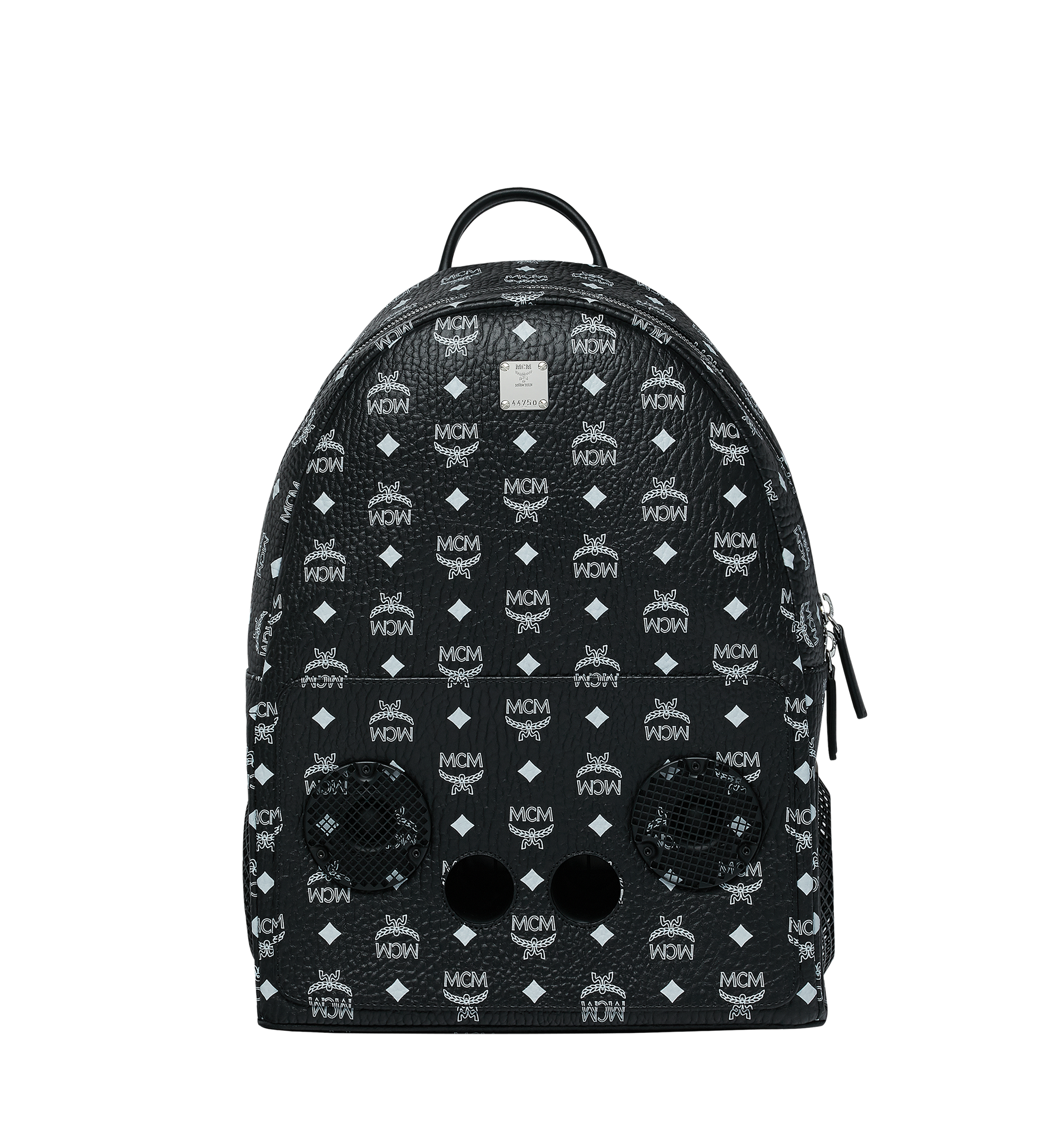 40 cm / 16 in MCM x WizPak Studded Backpack in Visetos Cognac | MCM® US