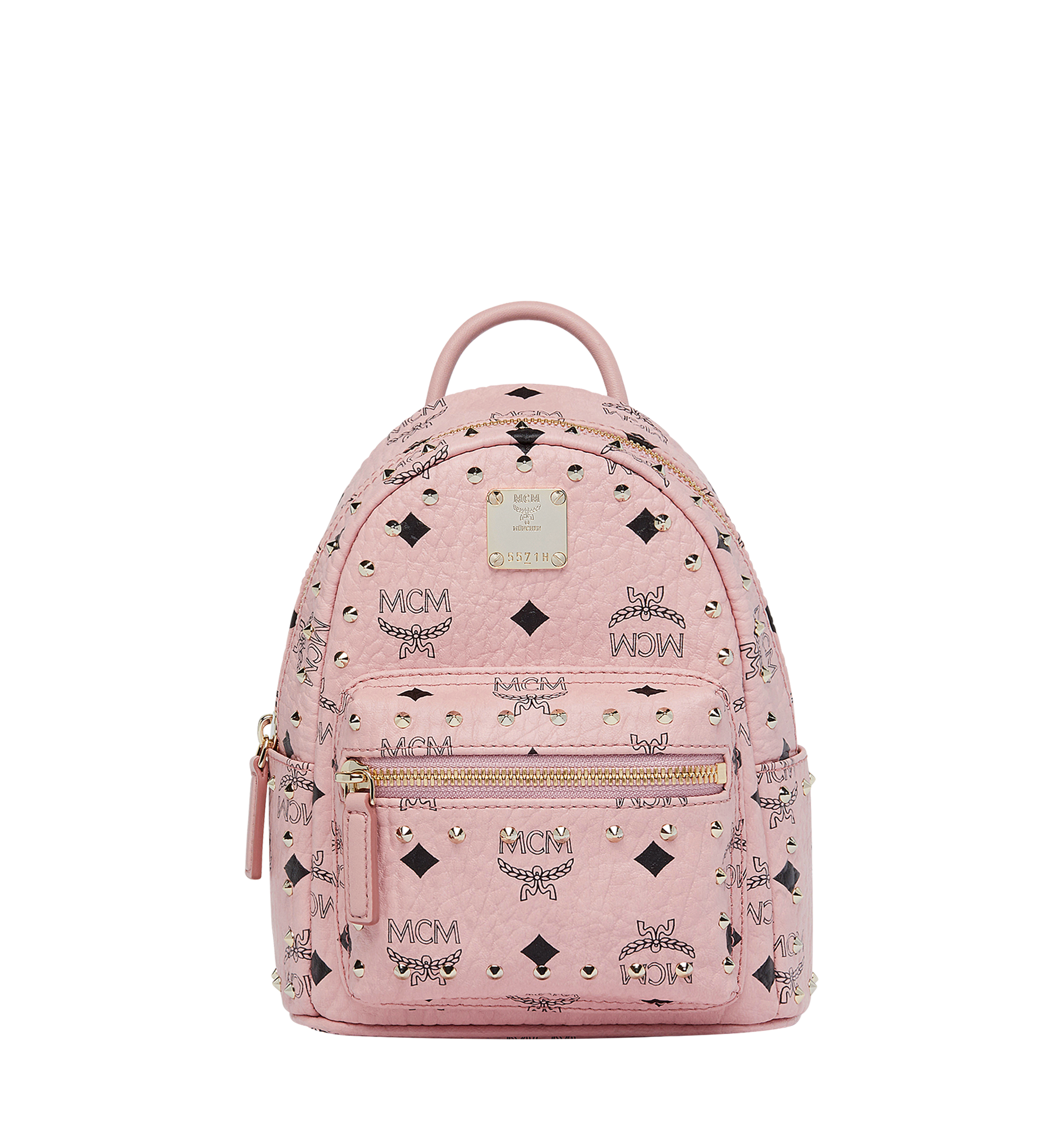 MCM Stark Bebe Boo Backpack in Studded Outline Visetos  MMK8AVE04PZ001 Alternate View 1