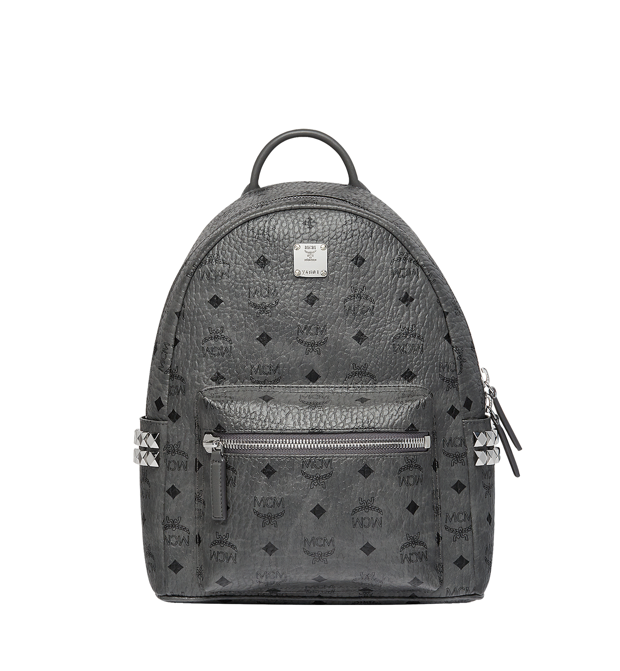 grey mcm backpack