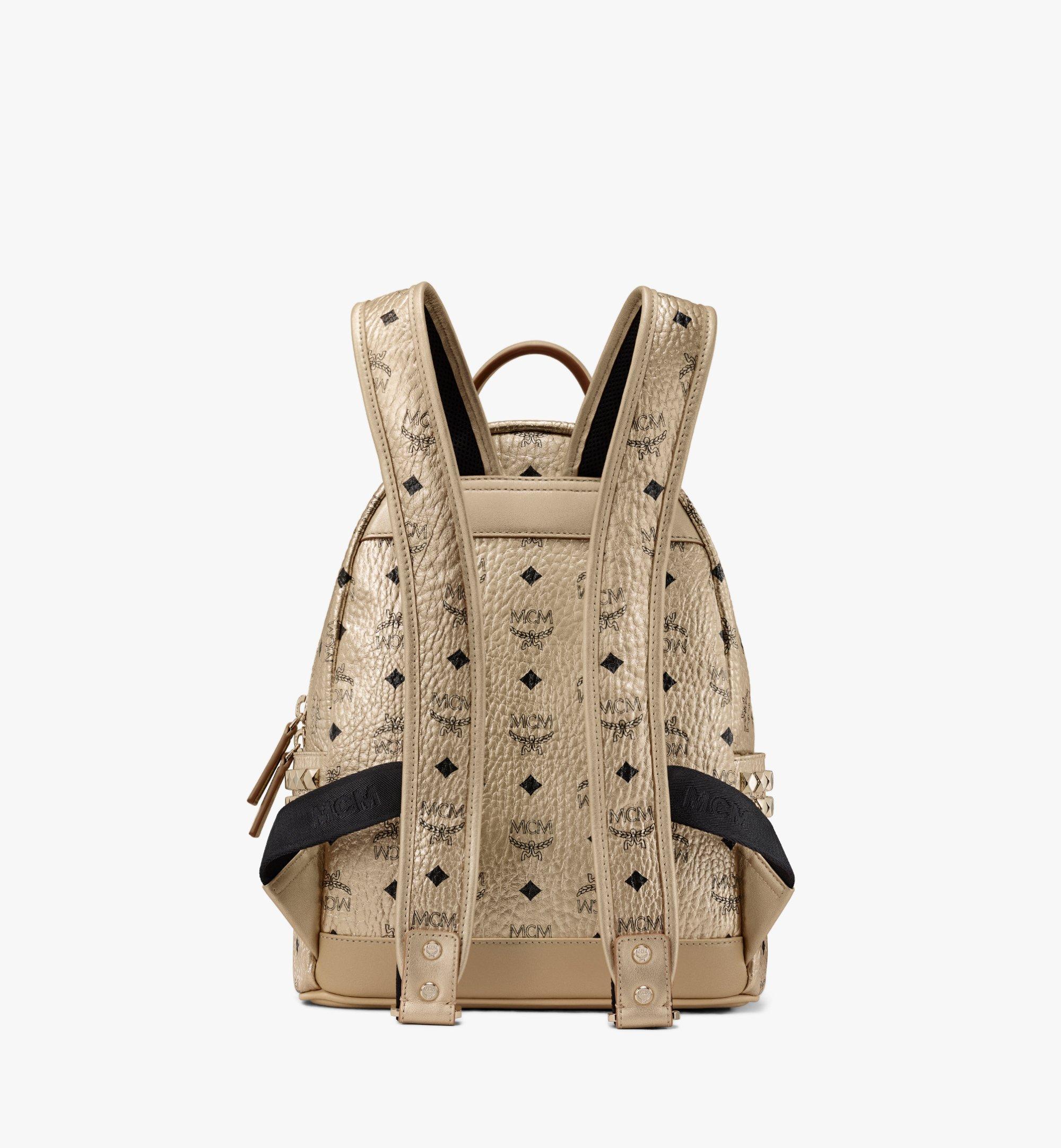 MCM Stark Side Studs Backpack in Visetos Gold MMK8AVE43T1001 Alternate View 2