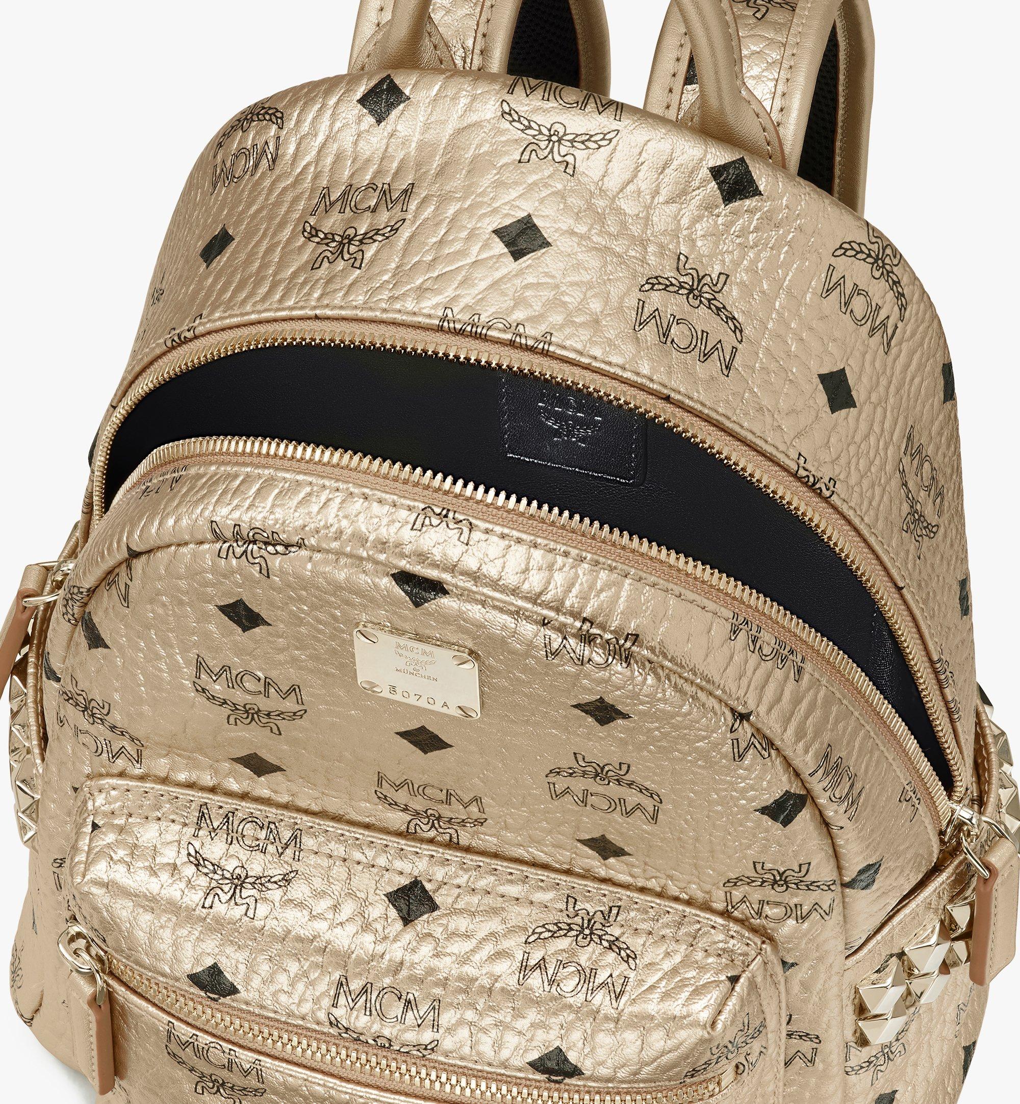 MCM Stark Side Studs Backpack in Visetos Gold MMK8AVE47T1001 Alternate View 3