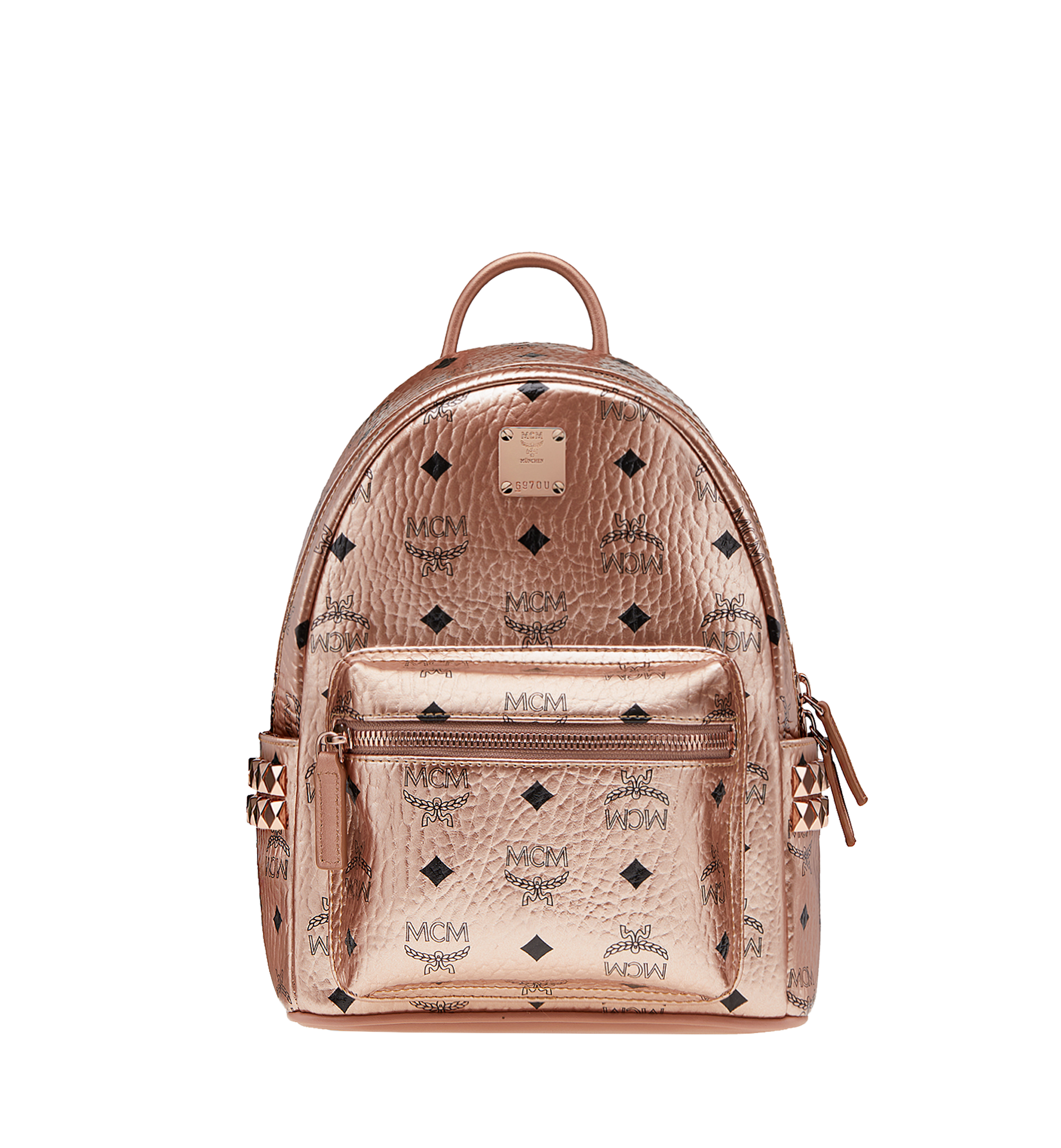 mcm champagne gold backpack