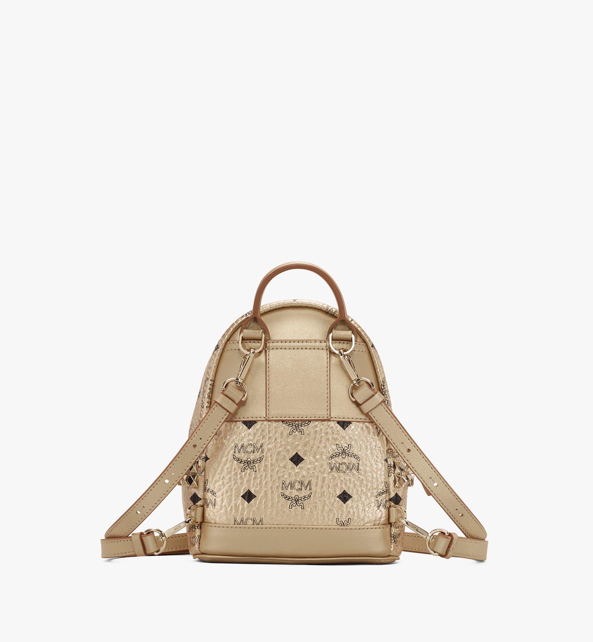 X-Mini Stark Bebe Boo Side Studs Backpack In Visetos Gold | MCM ®FR