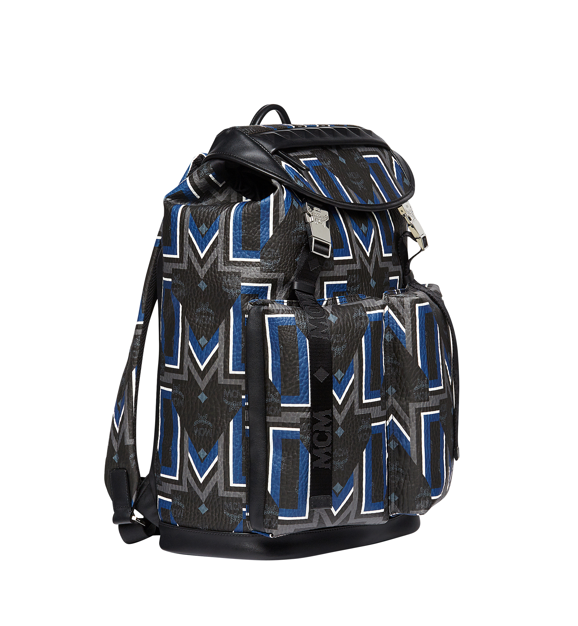 MCM Kreuzberg Backpack in Visetos Gunta Stripe Black MMK8SGE02BK001 Alternate View 1