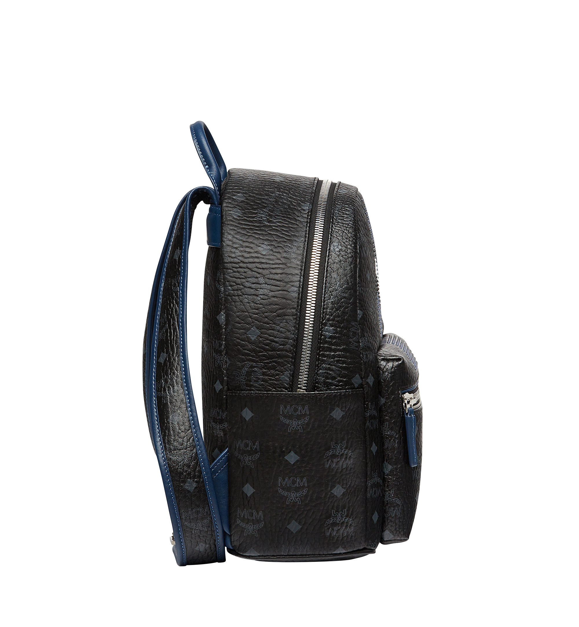 MCM Stark Chevron Stripe Backpack in Visetos Black MMK8SVE46BK001 Plus de photos 2