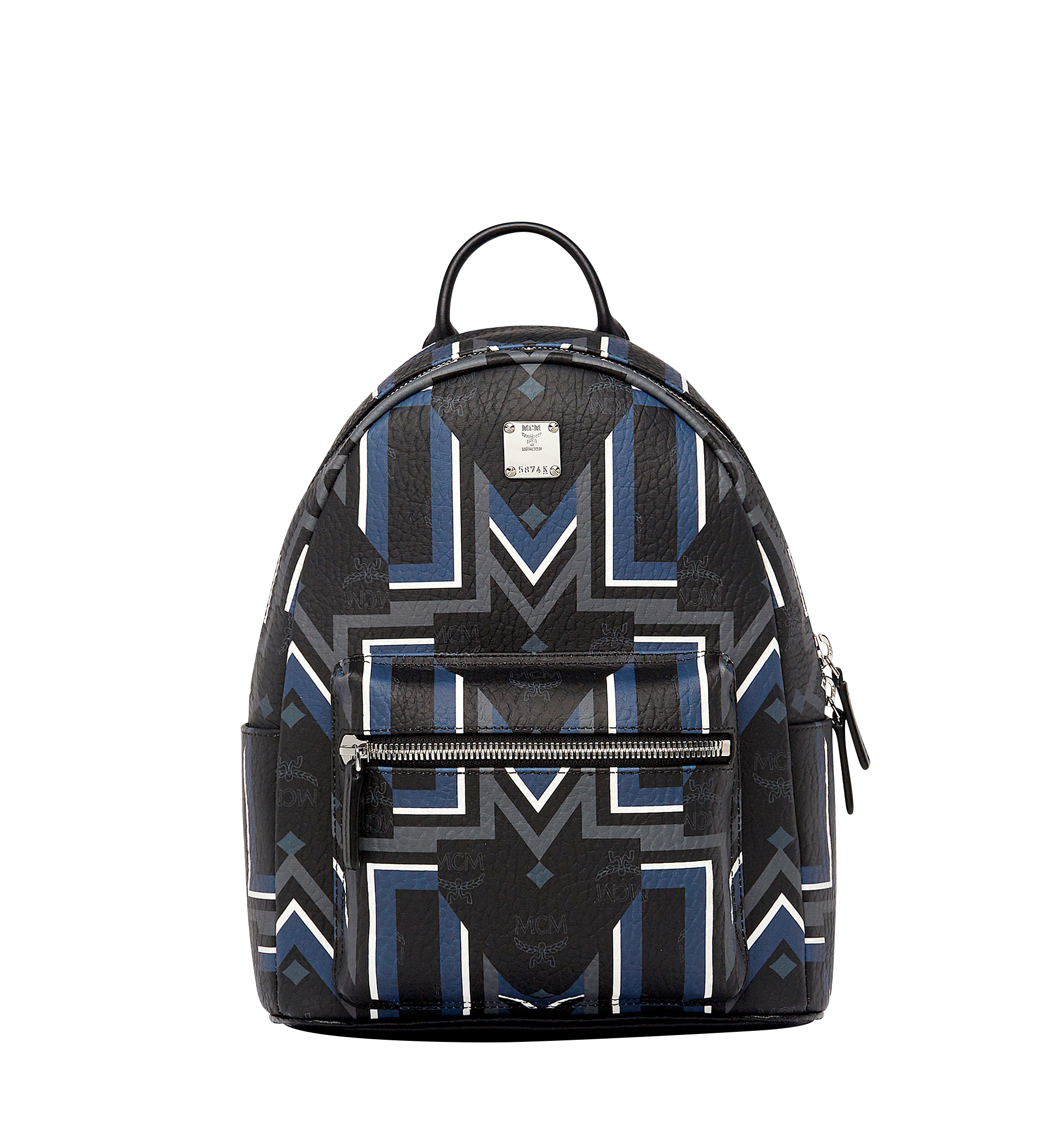 MCM Stark Gunta M Stripe Backpack in Visetos Black MMK8SVE58BK001 Alternate View 1