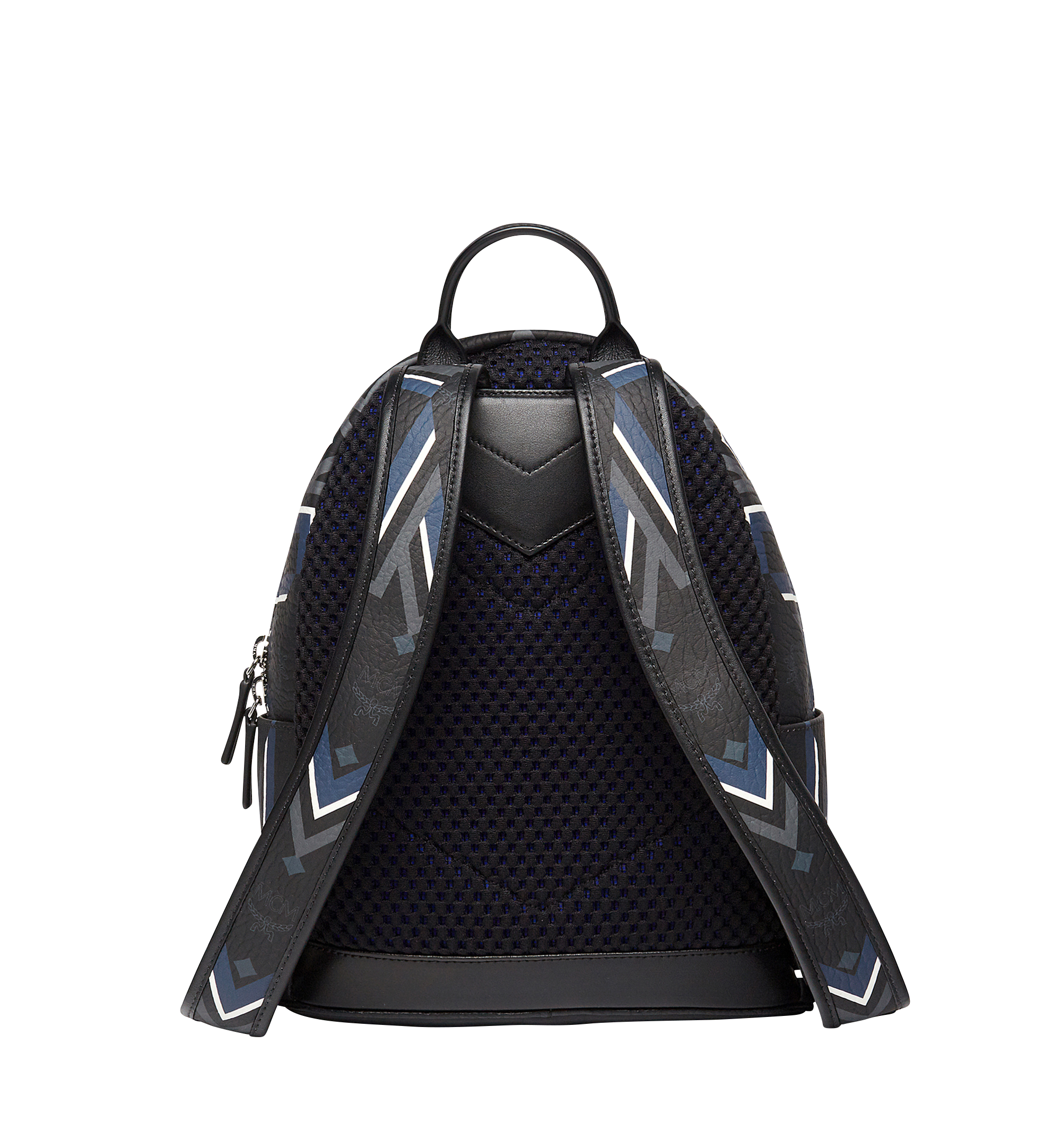 MCM Stark Gunta M Stripe Backpack in Visetos Black MMK8SVE58BK001 Alternate View 3