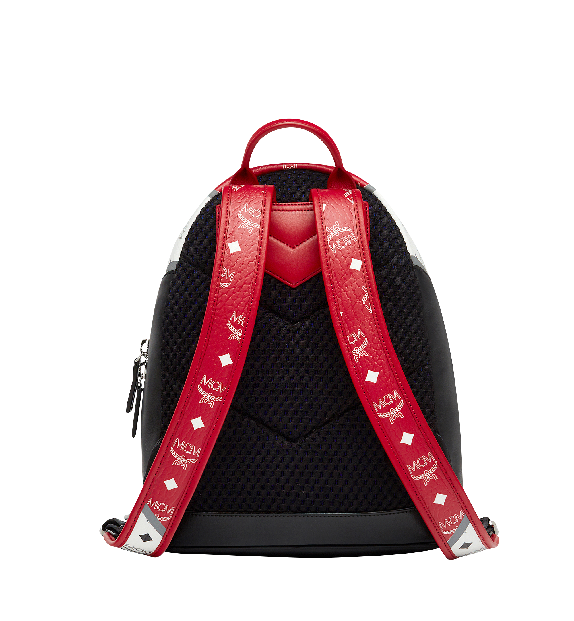 MCM Stark Chevron Backpack in Visetos Colorblock Leather Black MMK8SVE77BK001 Alternate View 3