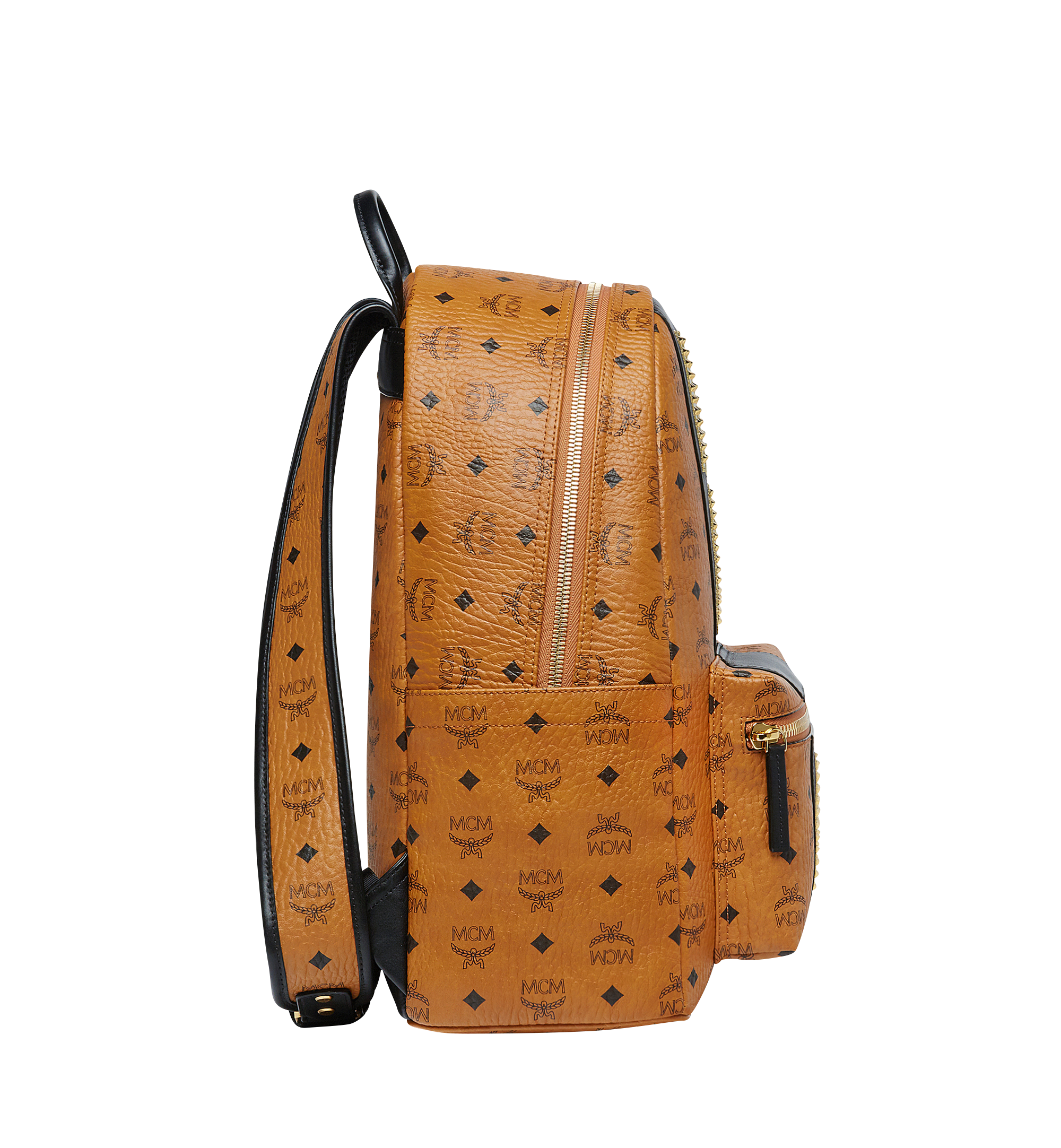 Medium Stark Logo Stripe Backpack in Visetos Cognac | MCM ®AT