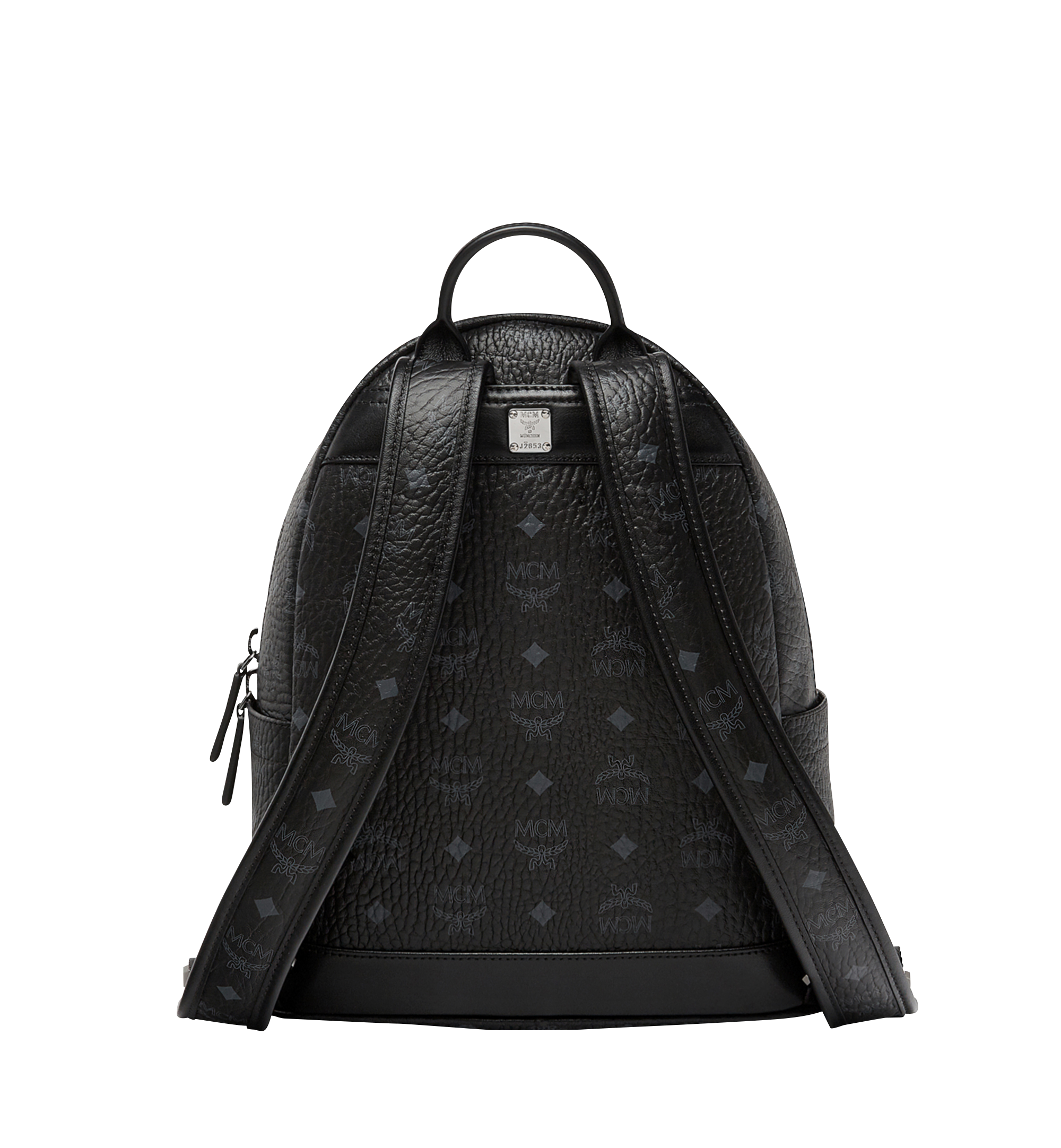 MCM Stark Logo Stripe Backpack in Visetos Black MMK8SVE94BK001 Alternate View 3