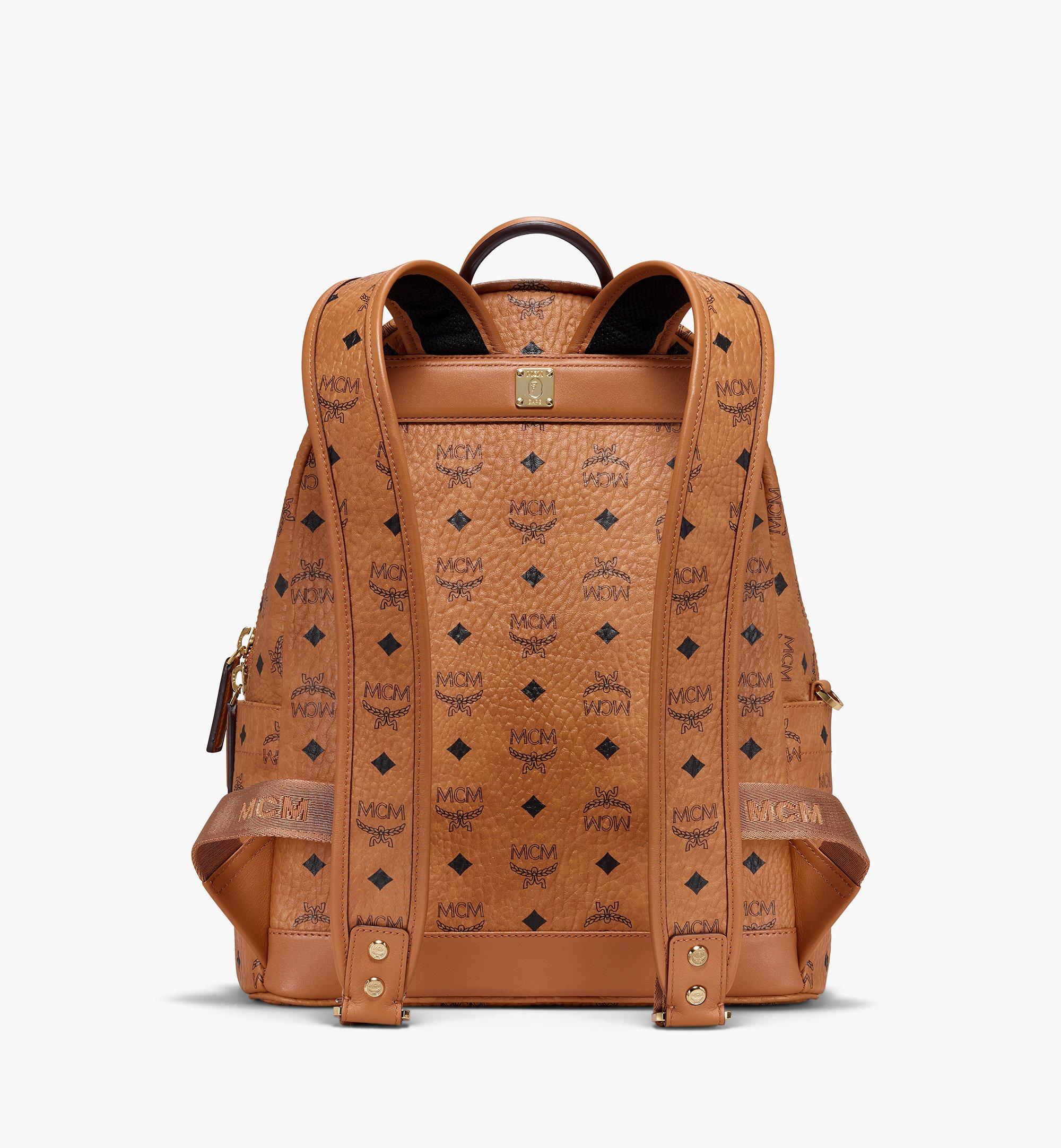 MCM x BAPE Shark Stark Backpack Visetos Cognac in Coated Canvas