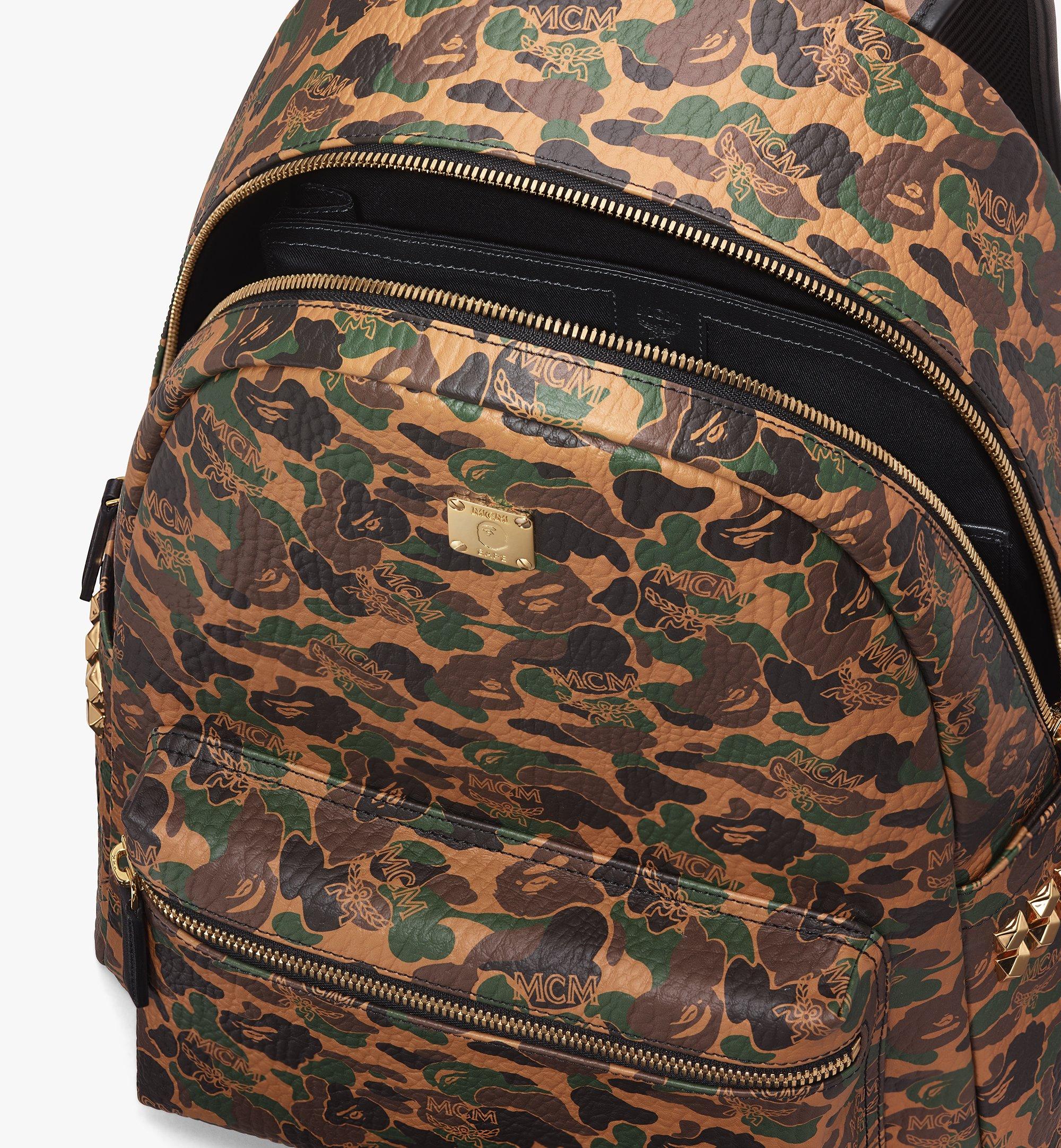 Large MCM x BAPE Stark Backpack in Camo Visetos BAPE Camo MCM CZ