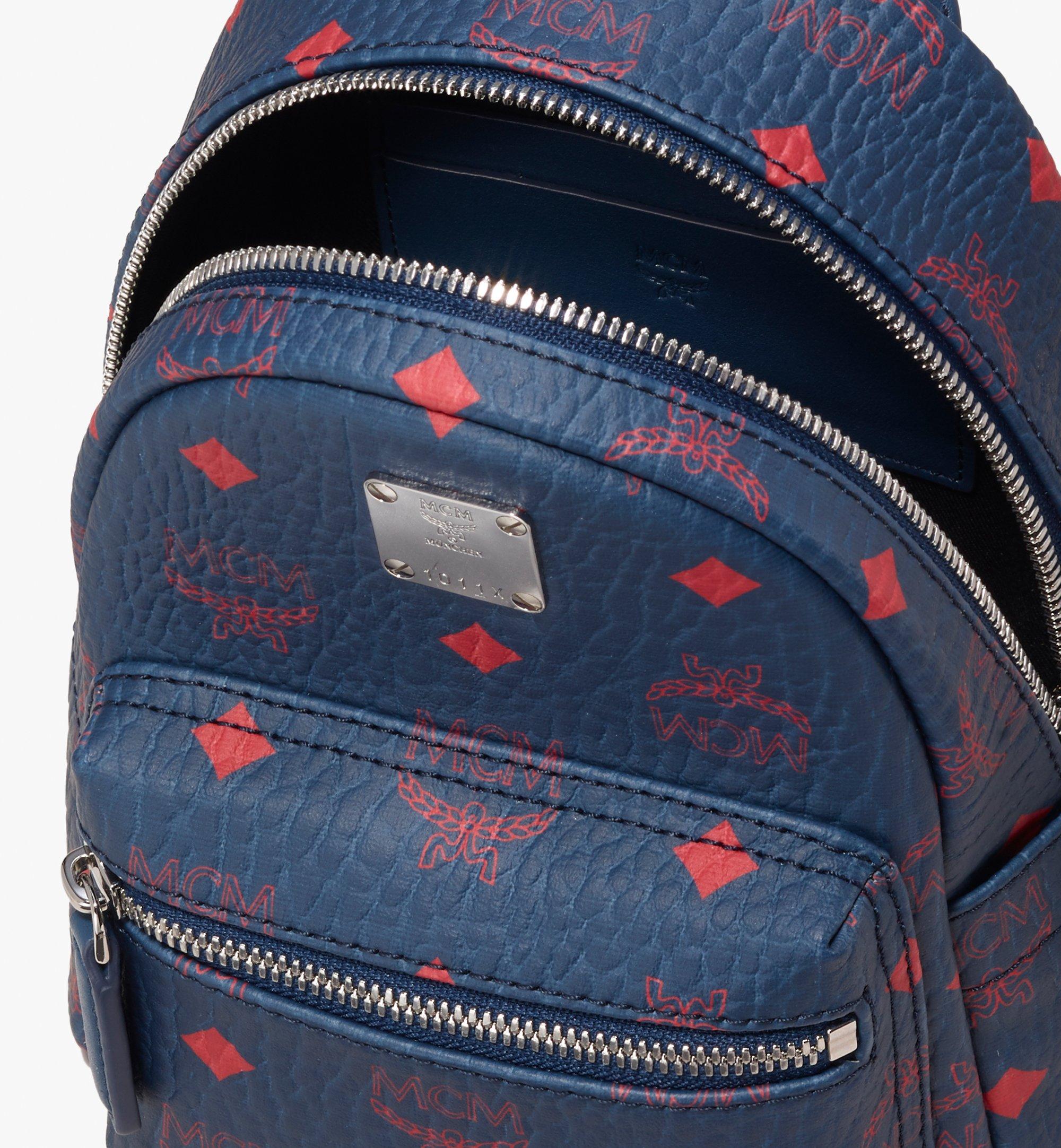 MCM Blue/Red Leather Backpack
