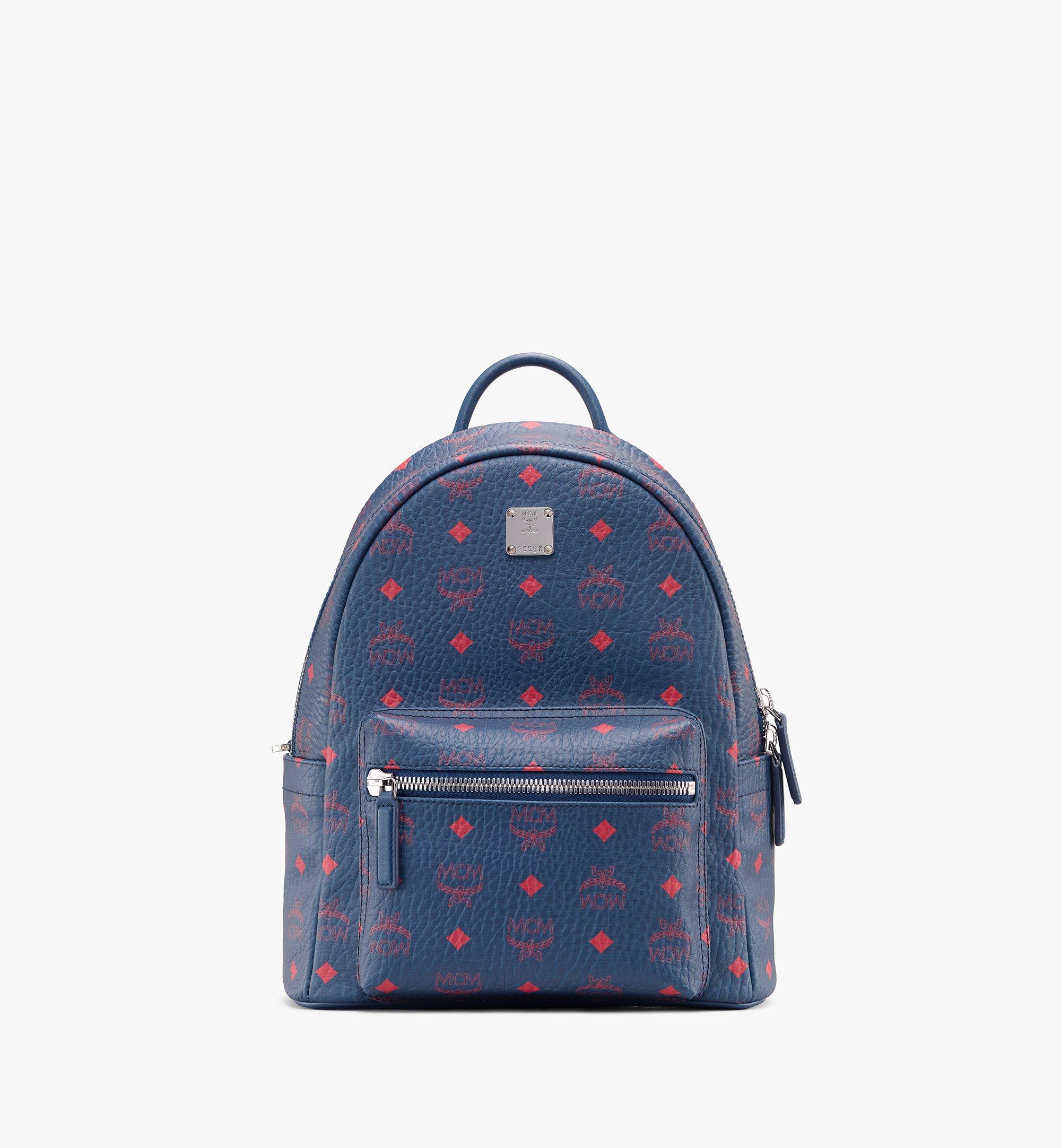 blue mcm backpack