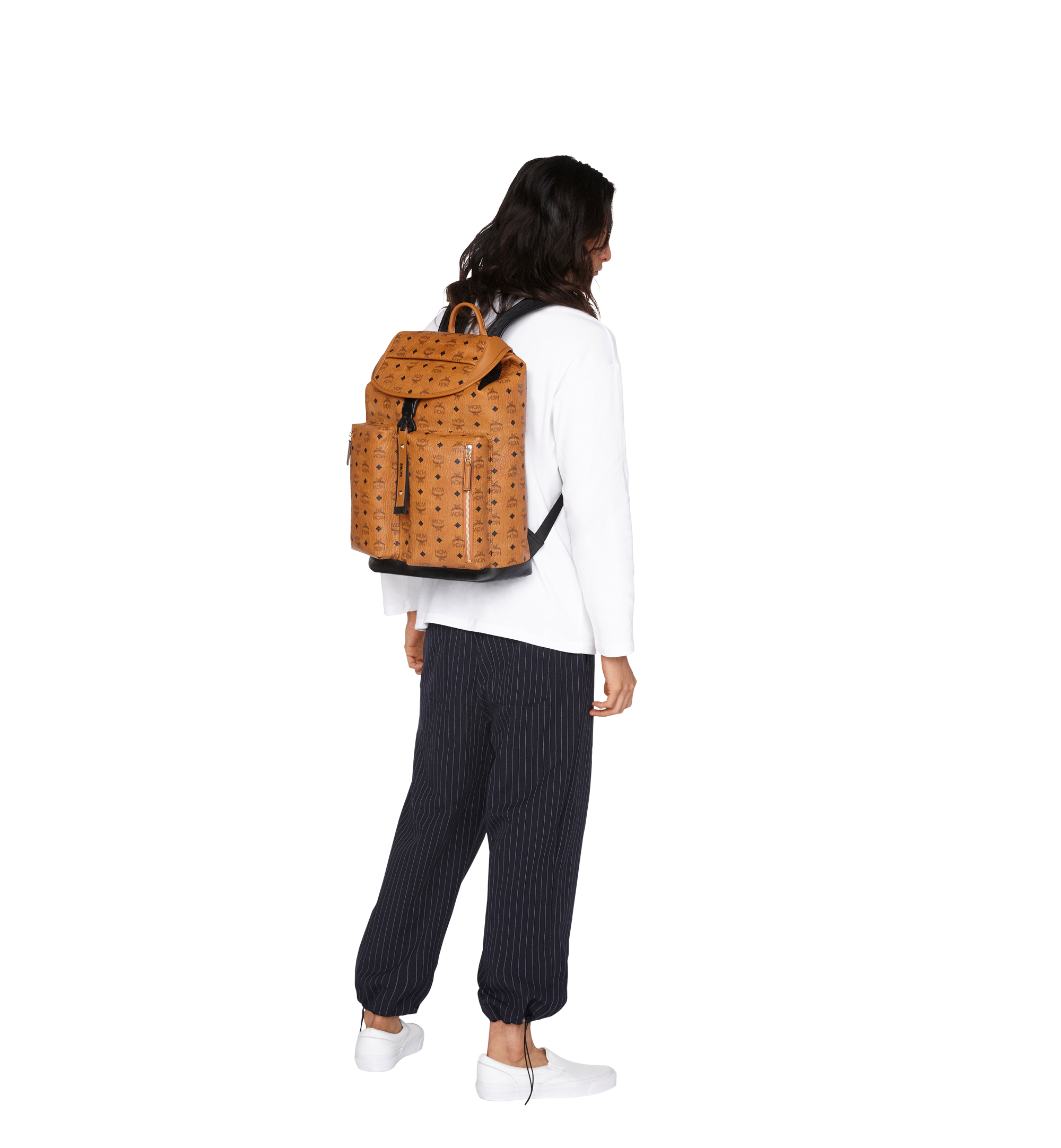 47 Cm 18 5 Kreuzberg Backpack In Visetos Cognac Mcm Th